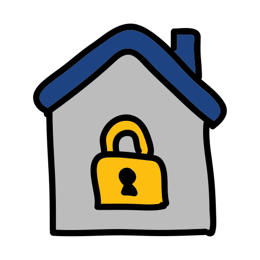 A house with a padlock on it
