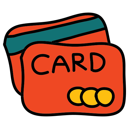 A red card case with two yellow circles on it