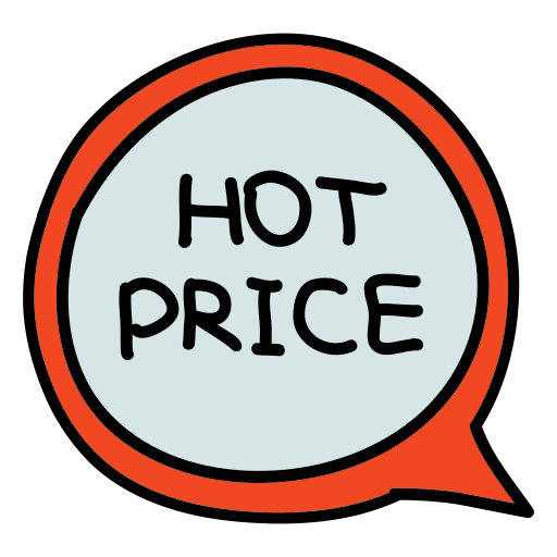 A speech bubble with the words hot price written in it