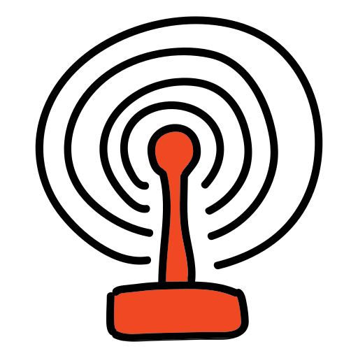 A drawing of a red and white object