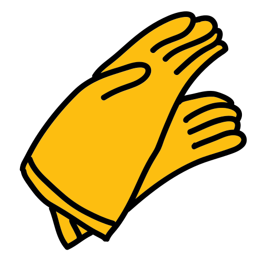 A pair of yellow gloves sitting on top of each other