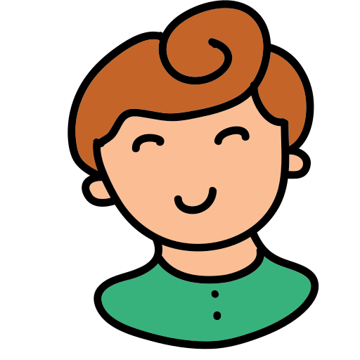 A man's face with a bun on top of it