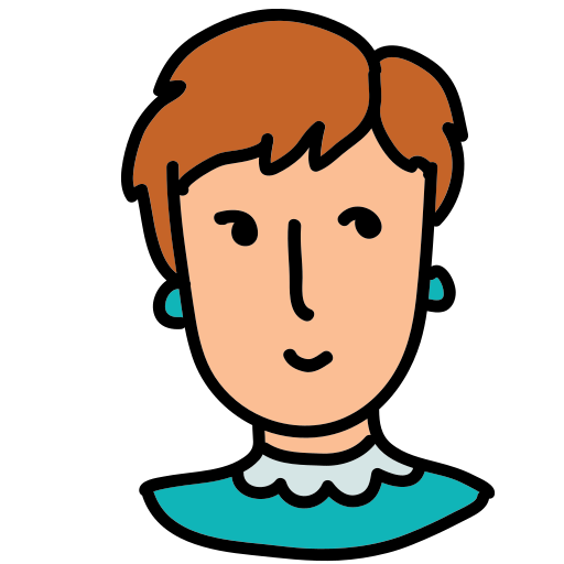 A drawing of a man's face with a short haircut