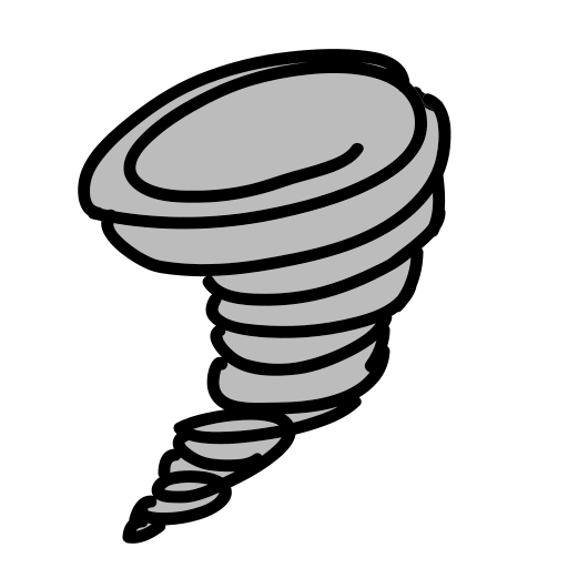 Eine Schwarz-Weiß-Zeichnung eines Tornados