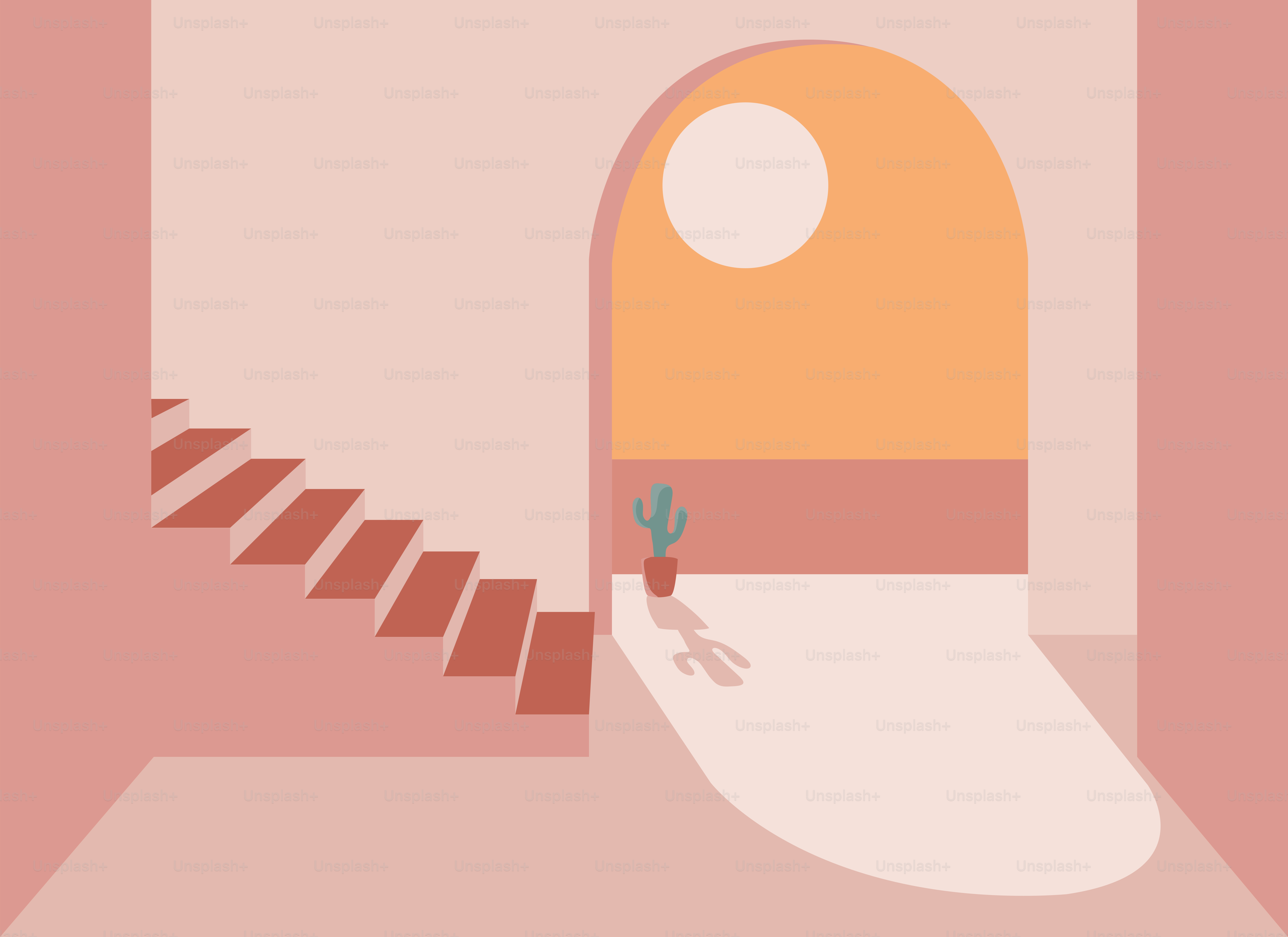 Eine Treppe, die zu einer Tür führt