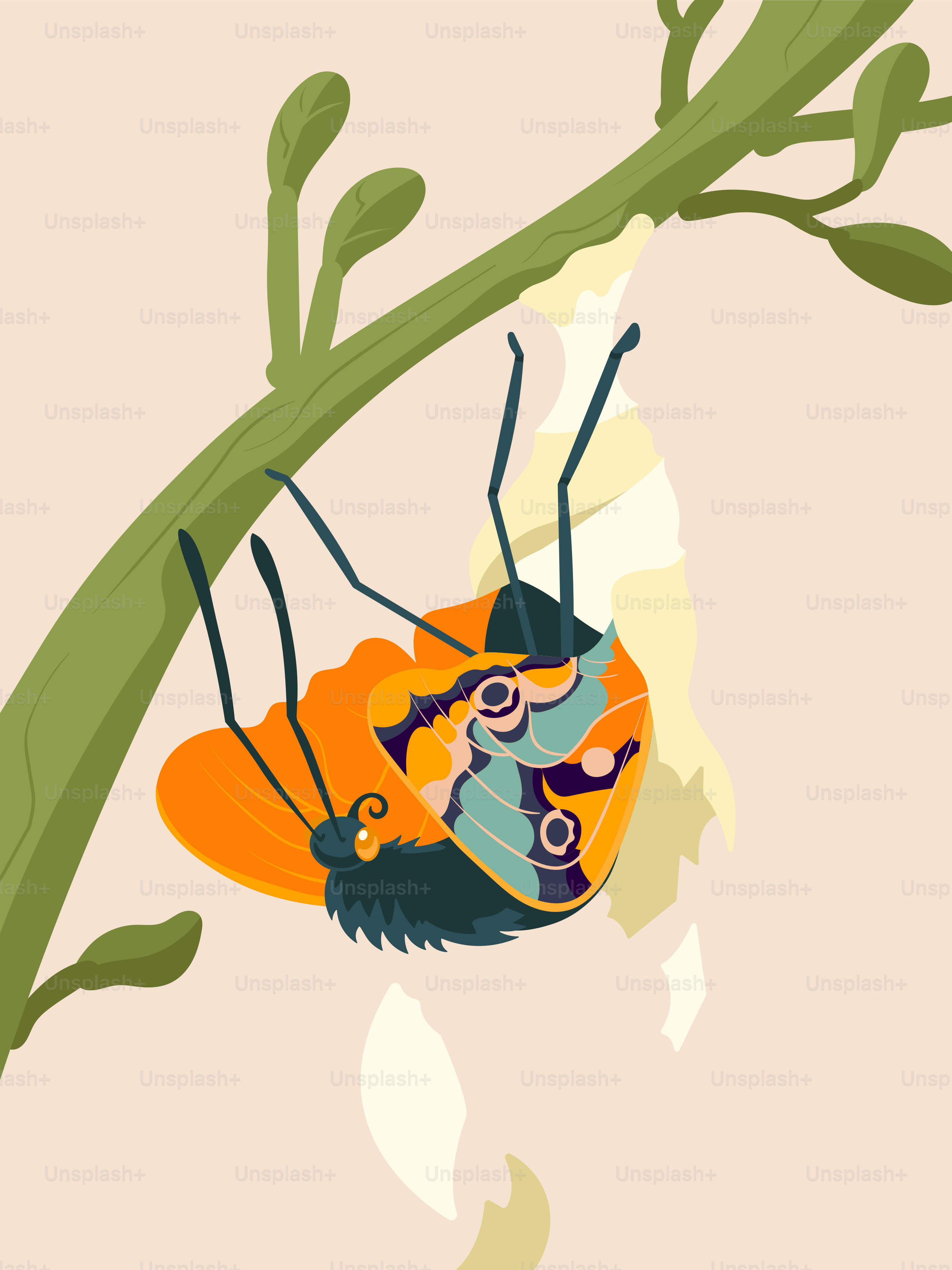 A bug sitting on top of a green leaf