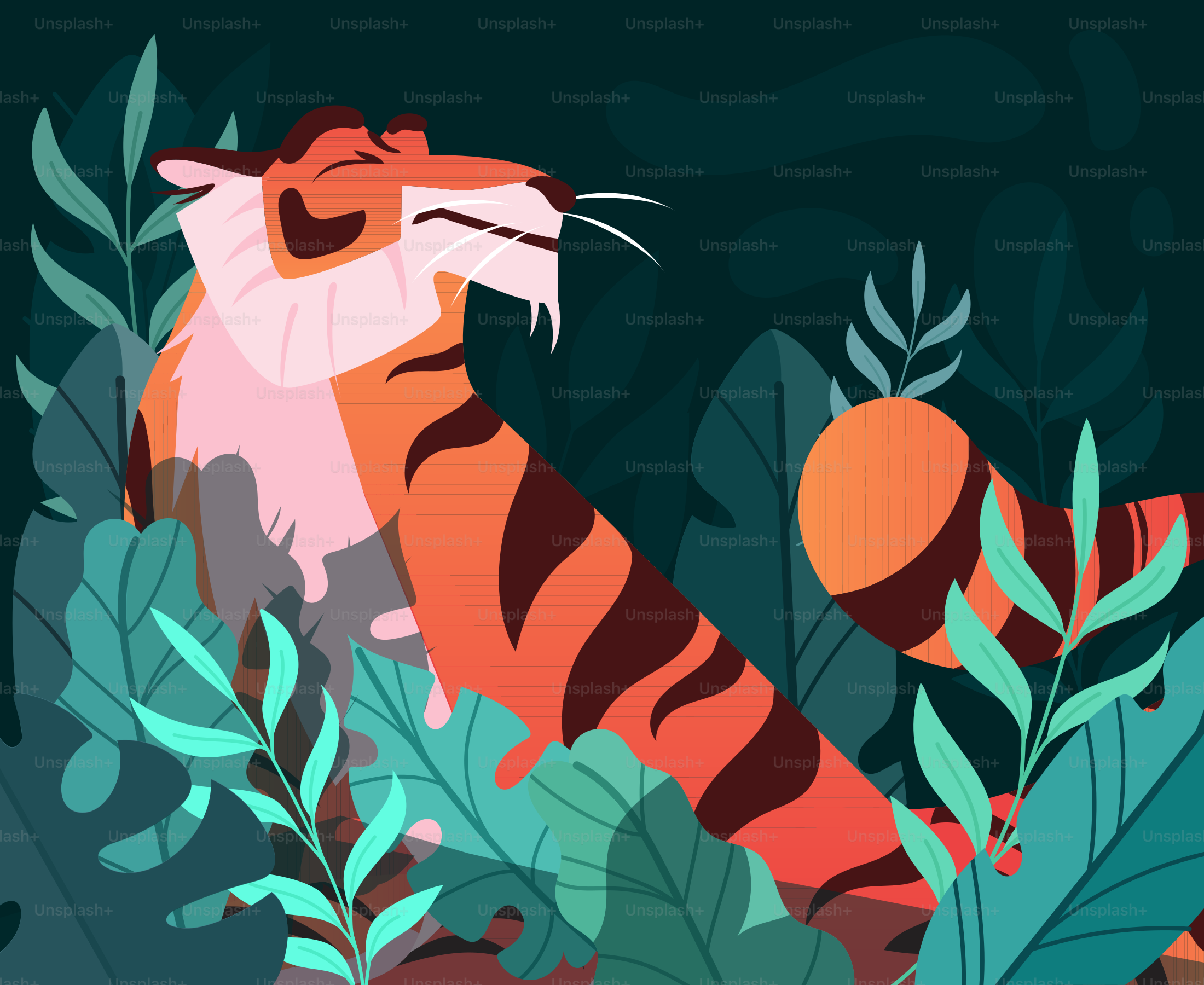 A picture of a tiger in the jungle