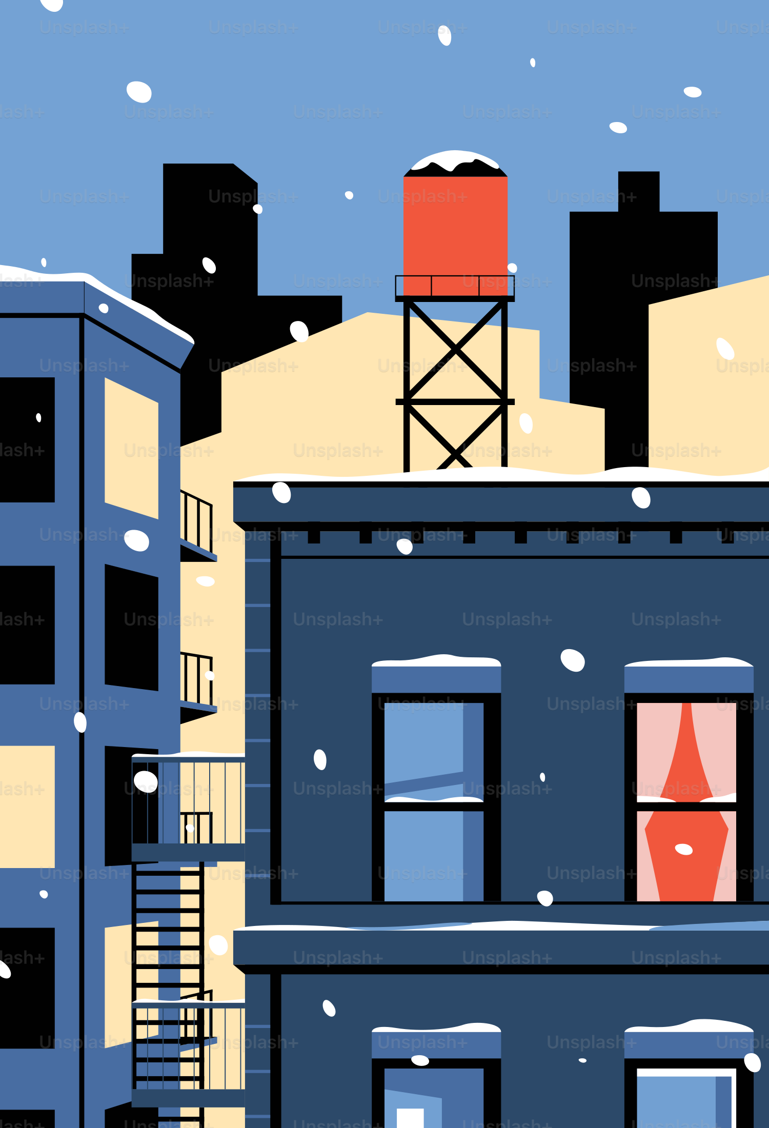 A building with a water tower on top of it