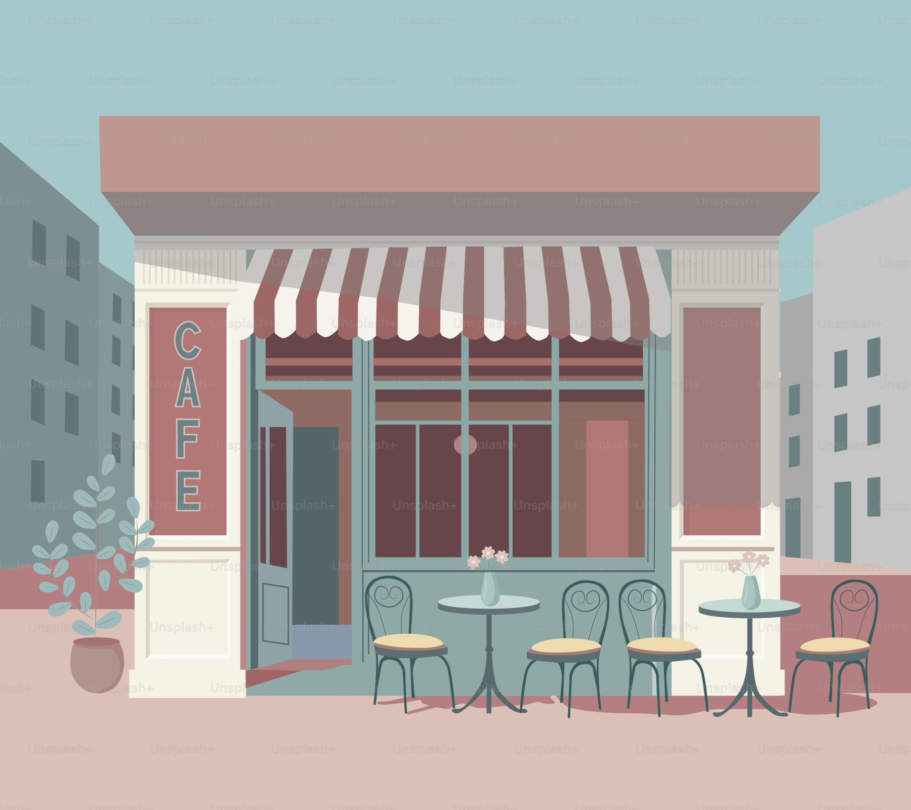 Un restaurante con mesas y sillas delante