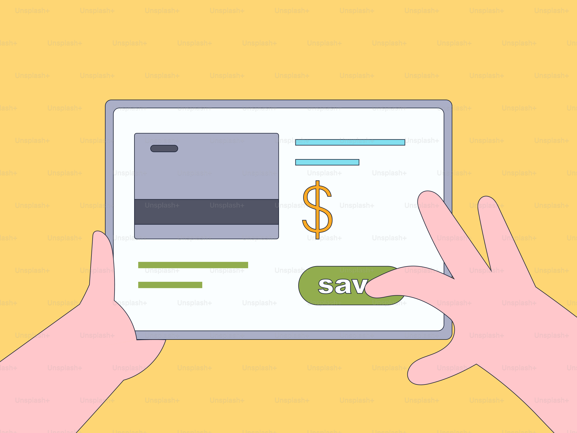 Two hands holding a tablet with a check mark on it