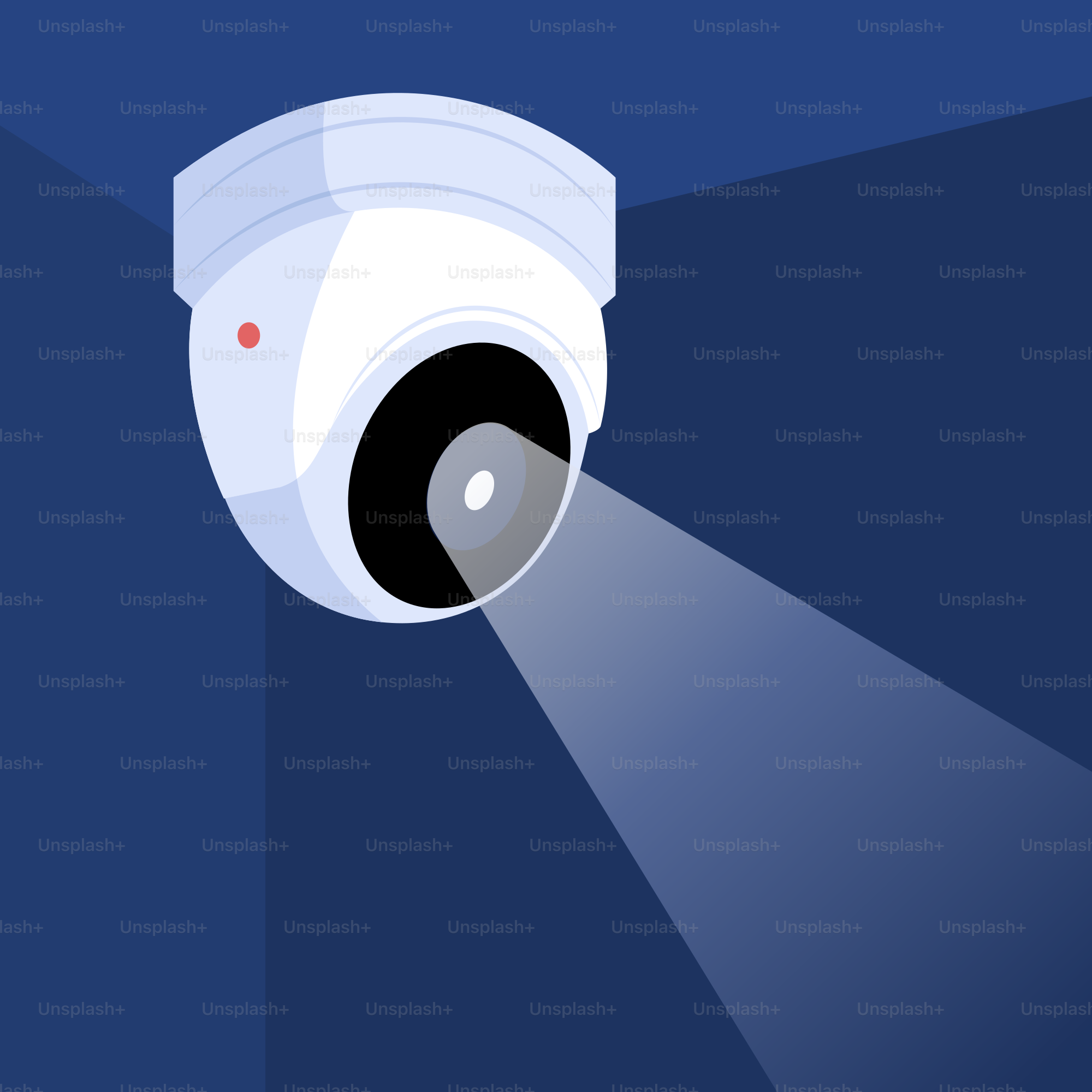 A security camera with a light coming out of it