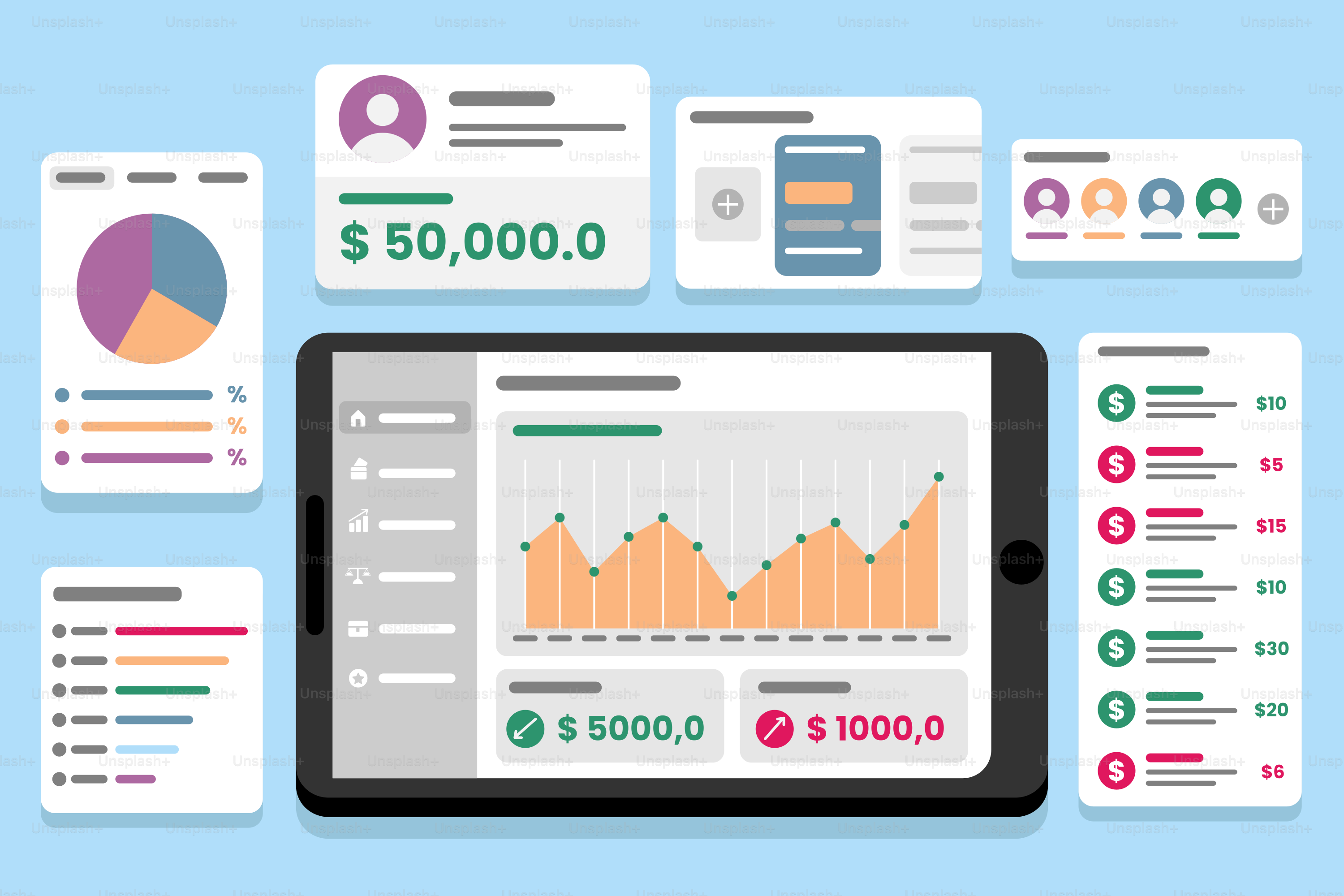 A tablet with a bunch of papers on top of it