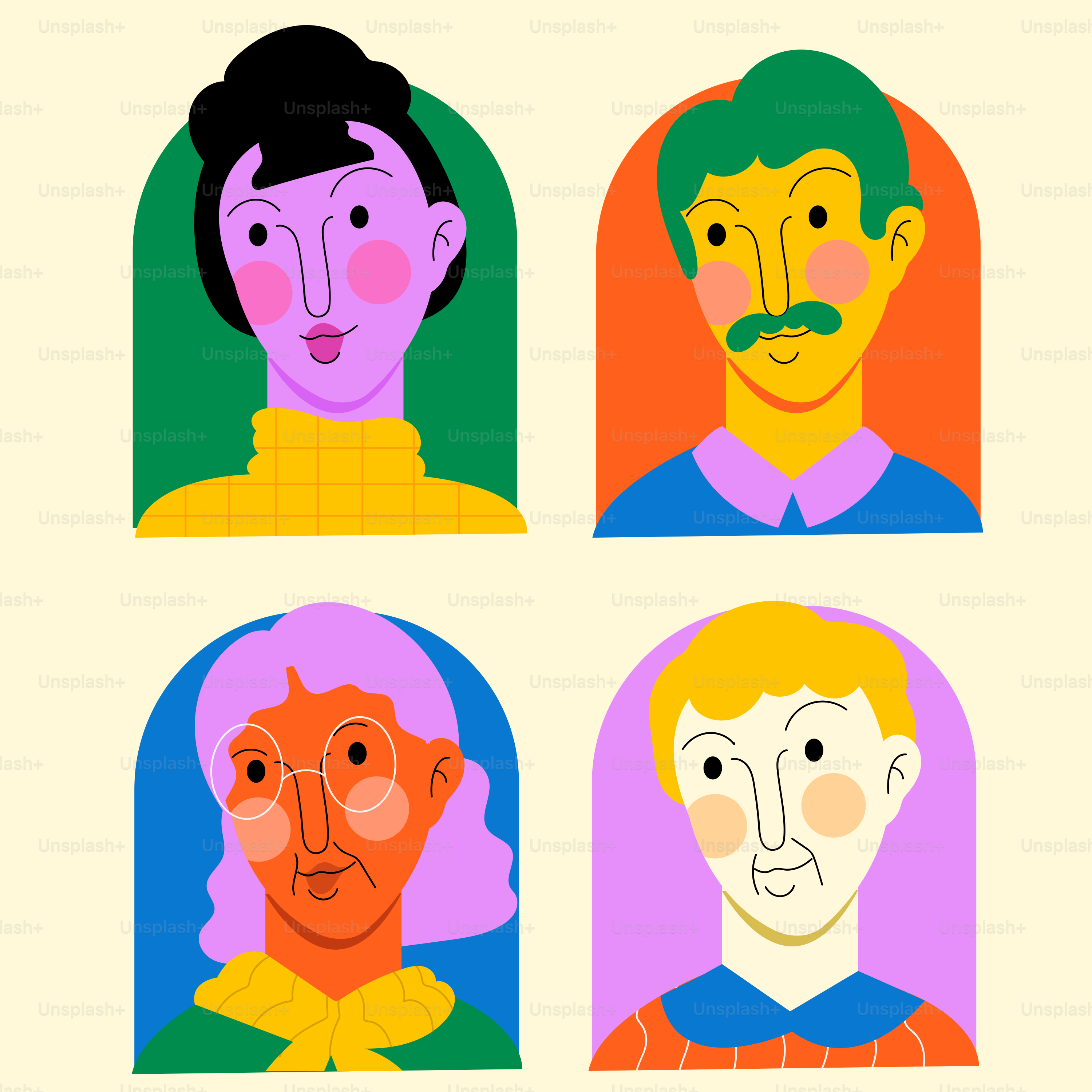 A group of people with different facial expressions