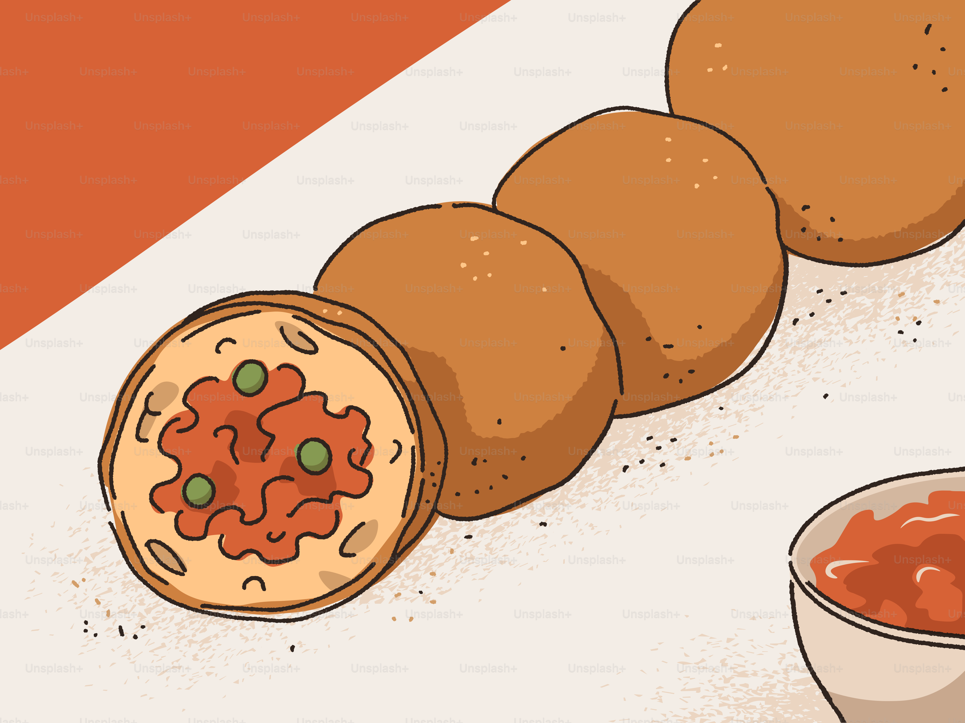 A picture of a plate of food and a bowl of sauce