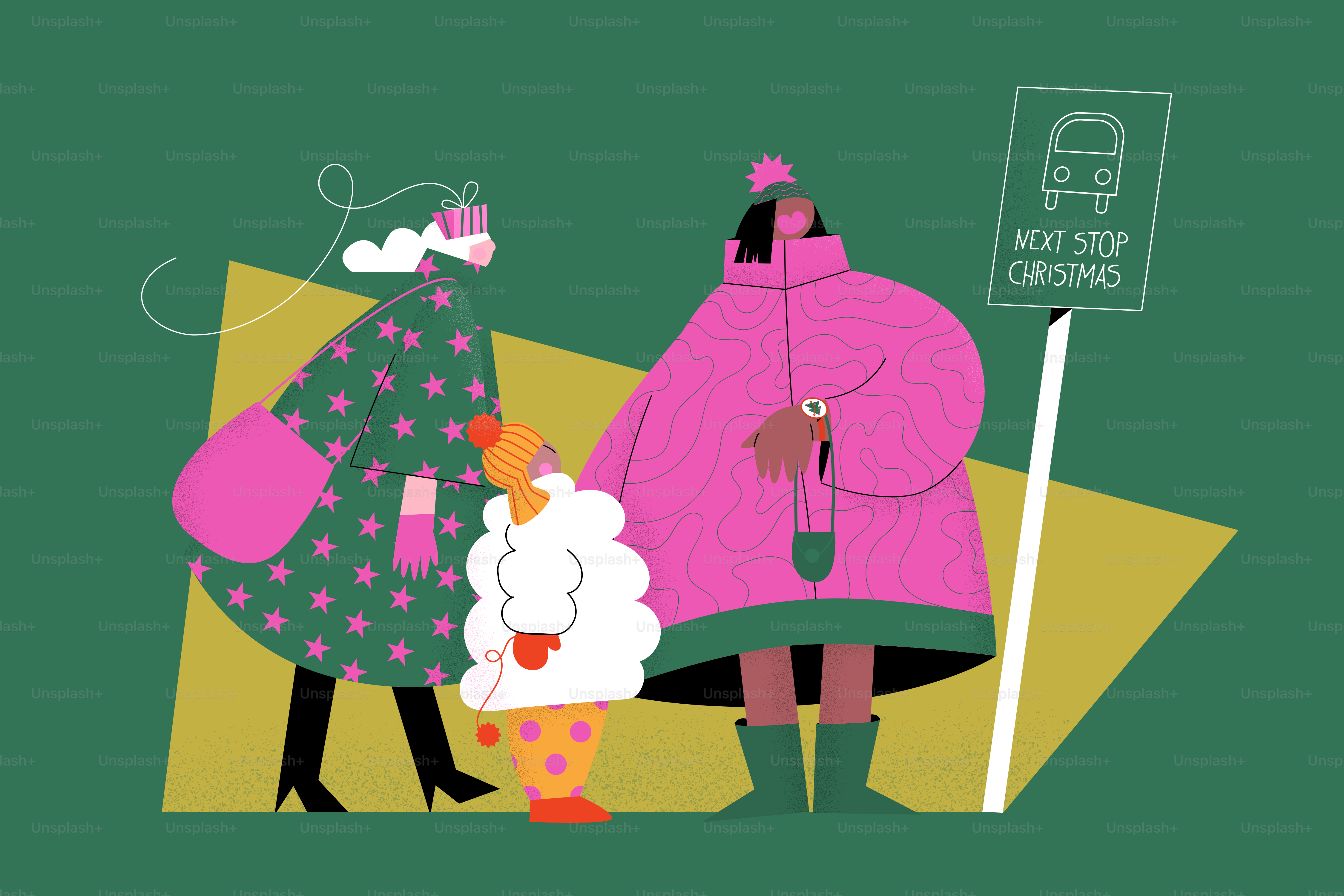 隣り合って立つ数人の女性たち