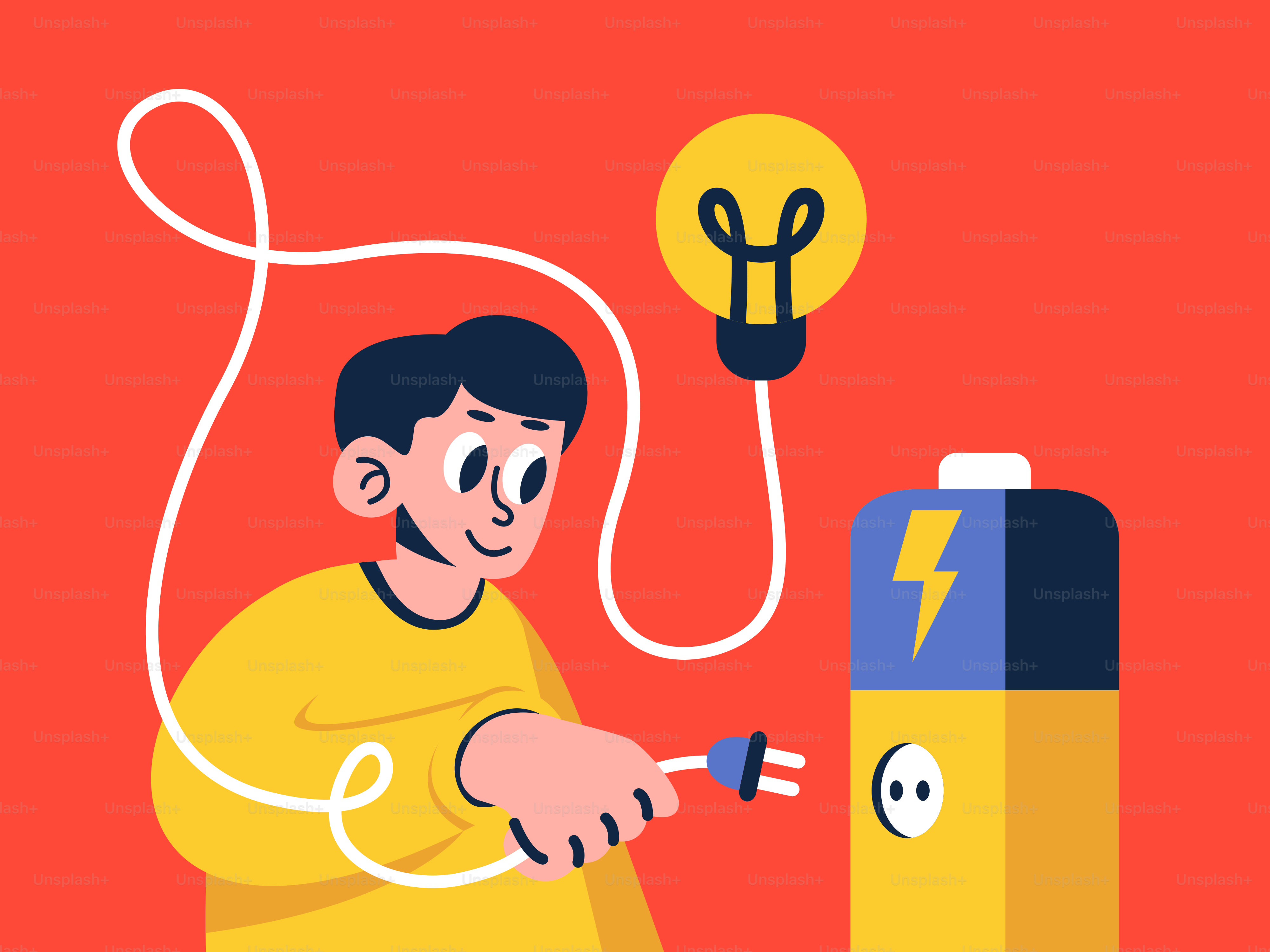 Un hombre está conectando una bombilla a un dispositivo eléctrico