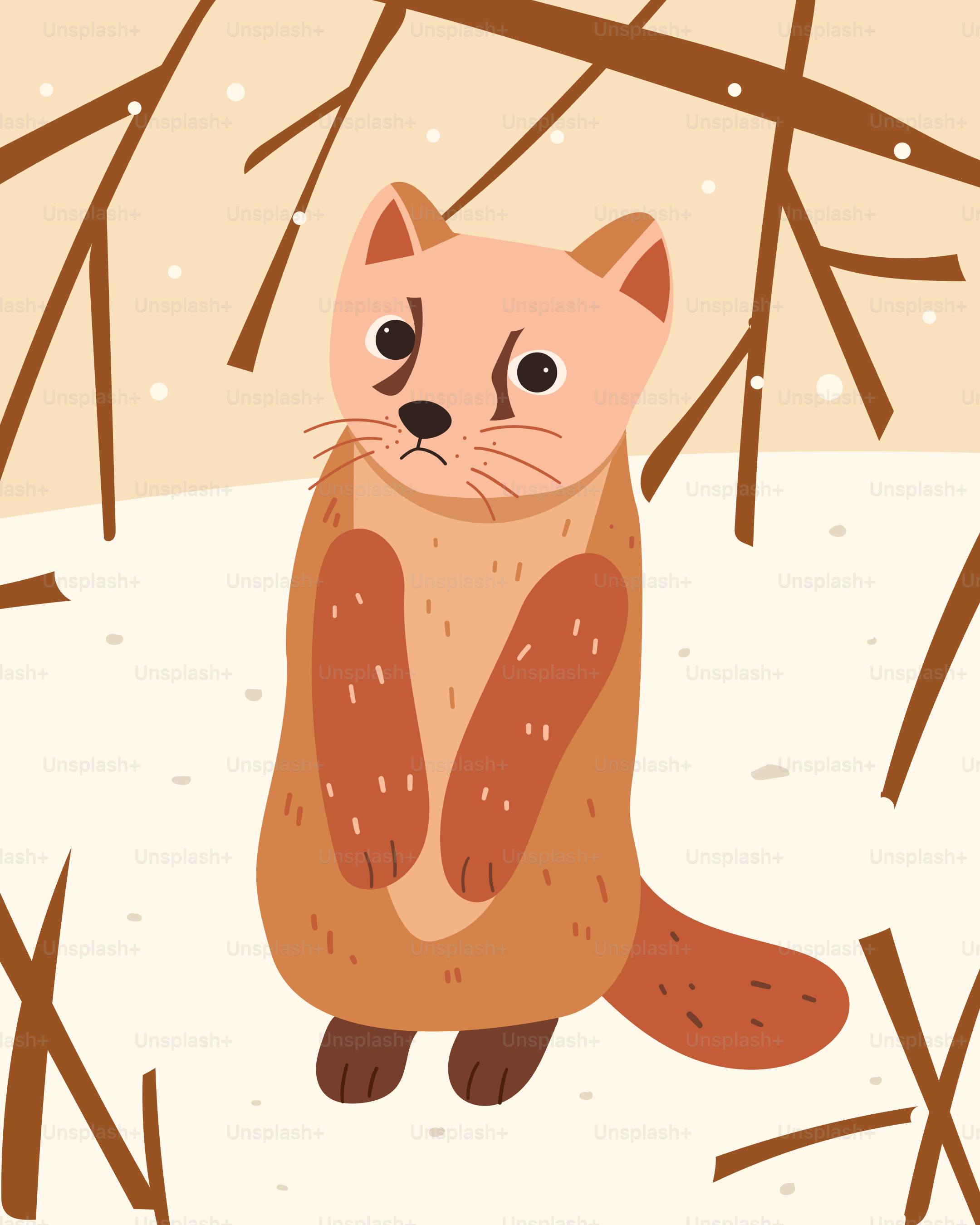A brown and white animal standing on its hind legs