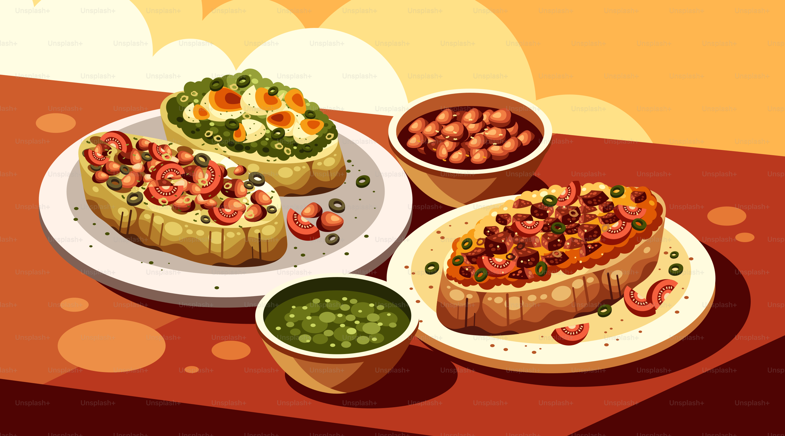 A picture of some food on a table