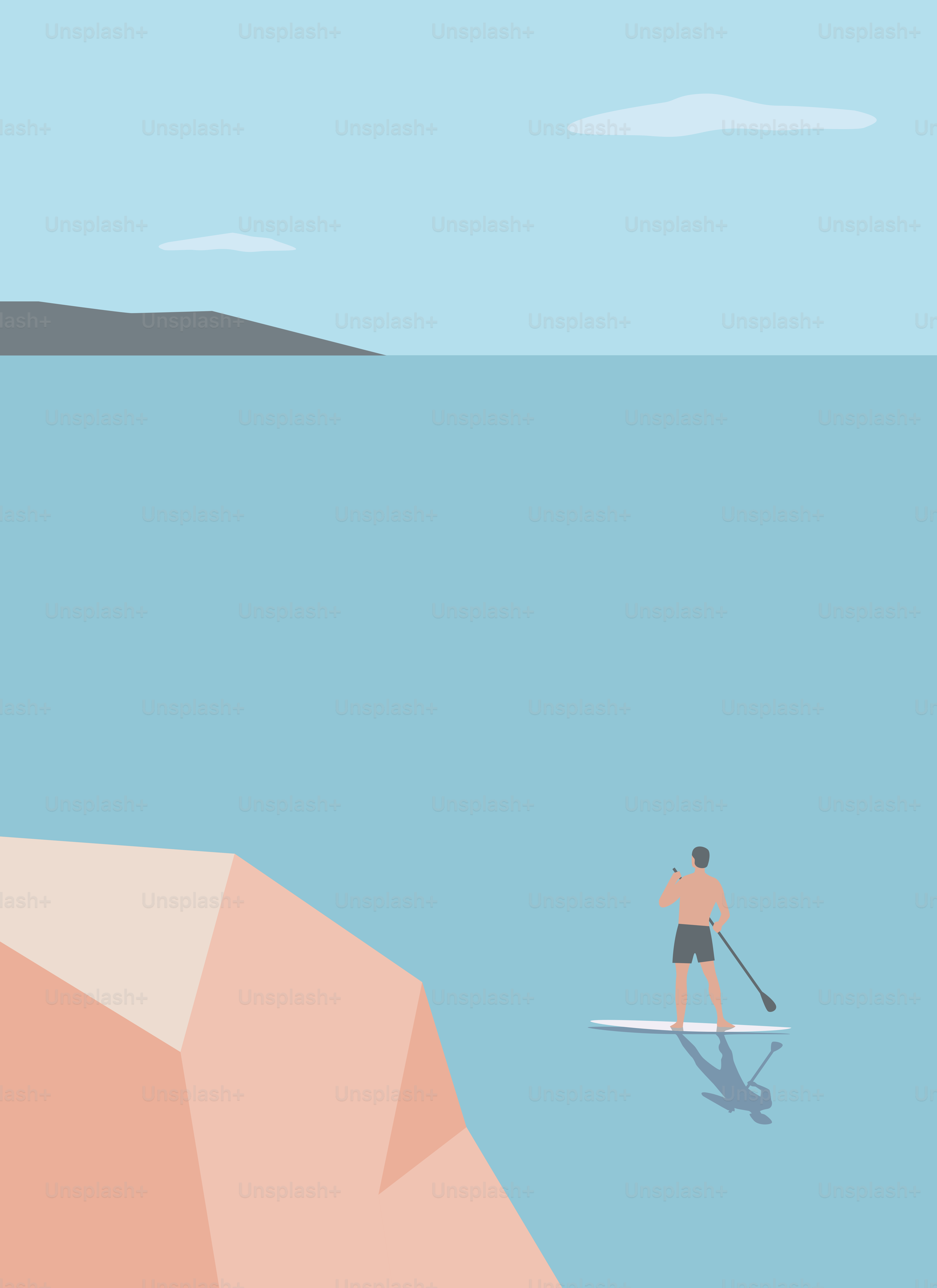 A man riding a paddle board on top of a body of water