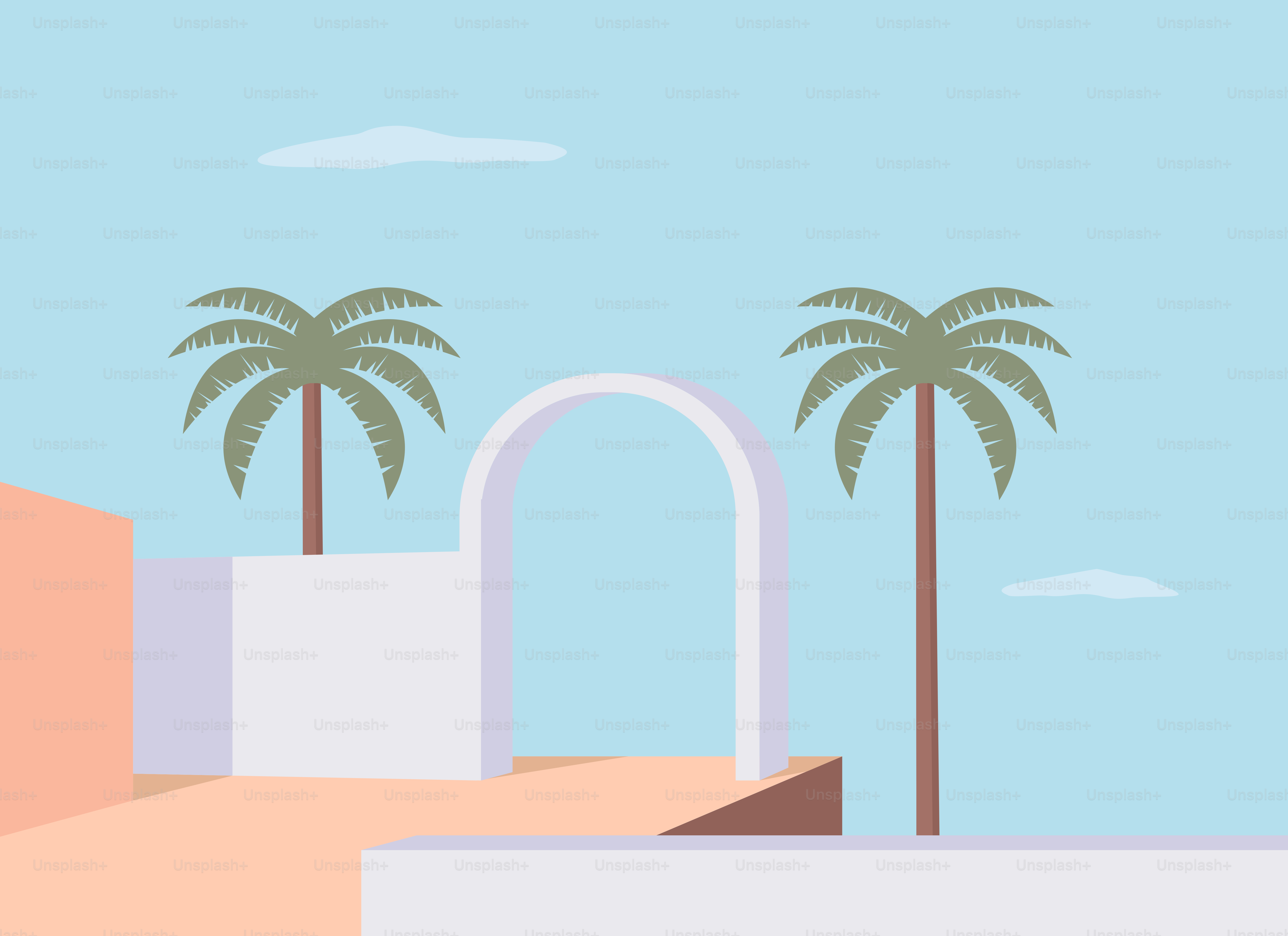 A person holding a cell phone with a palm tree in the background