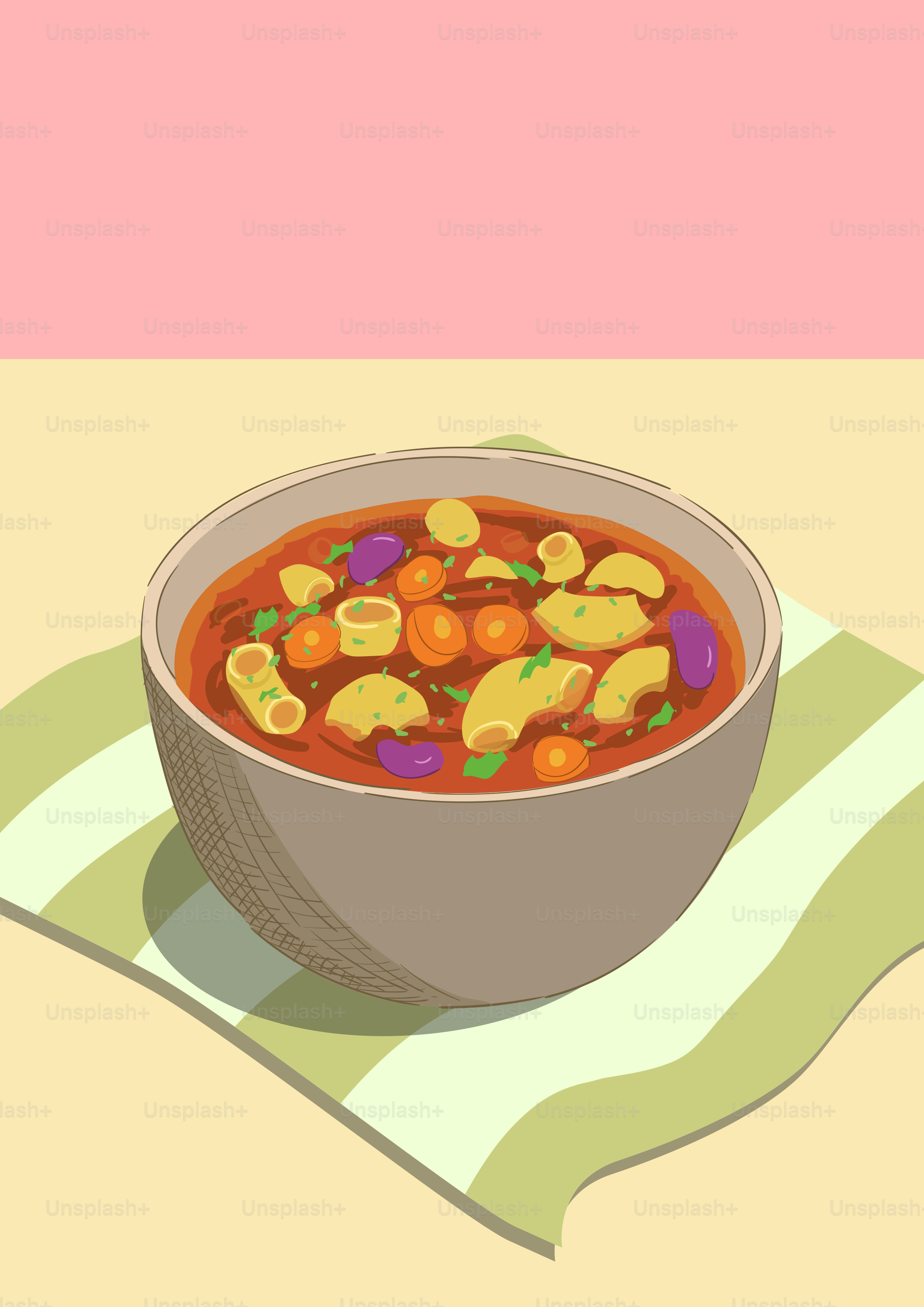 A bowl of soup sitting on top of a table