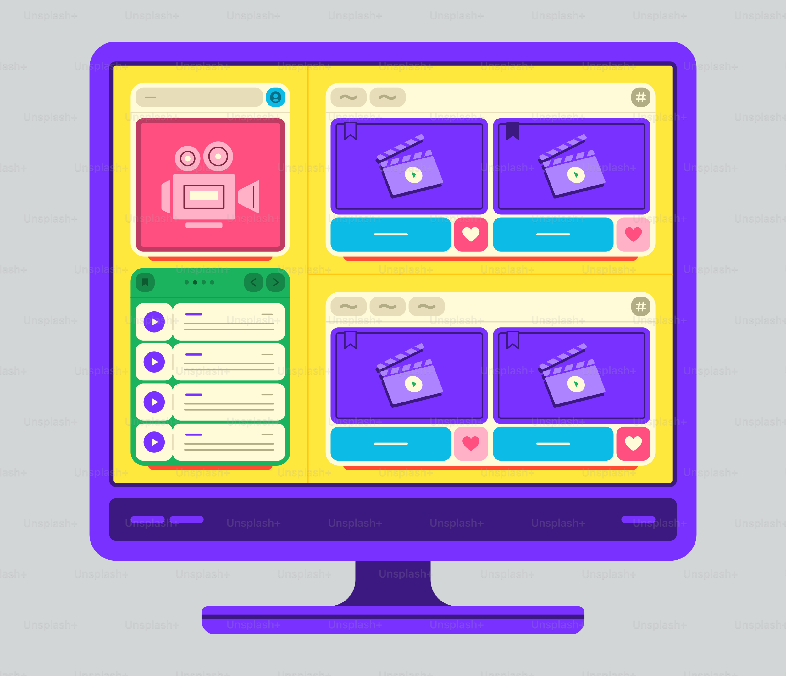 A computer screen with a bunch of buttons on it vector – Technology ...