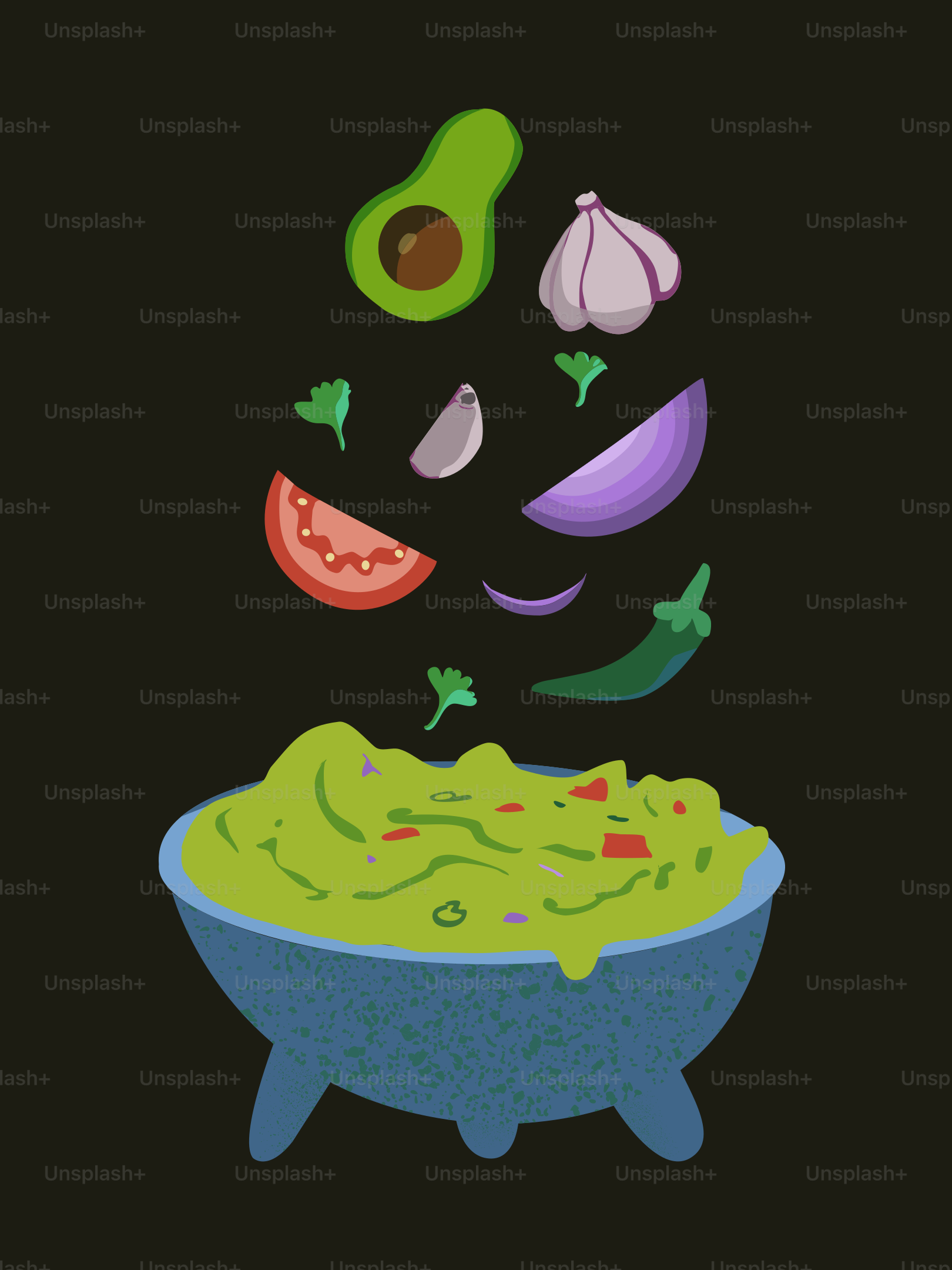 Uma foto de uma tigela de guacamole e uma fatia de abacate