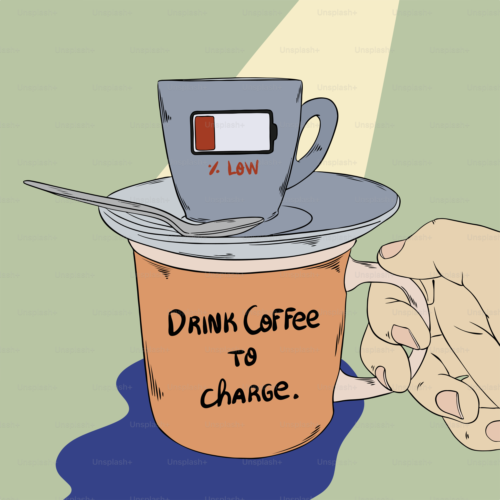 A person holding a coffee cup with a drink on top of it