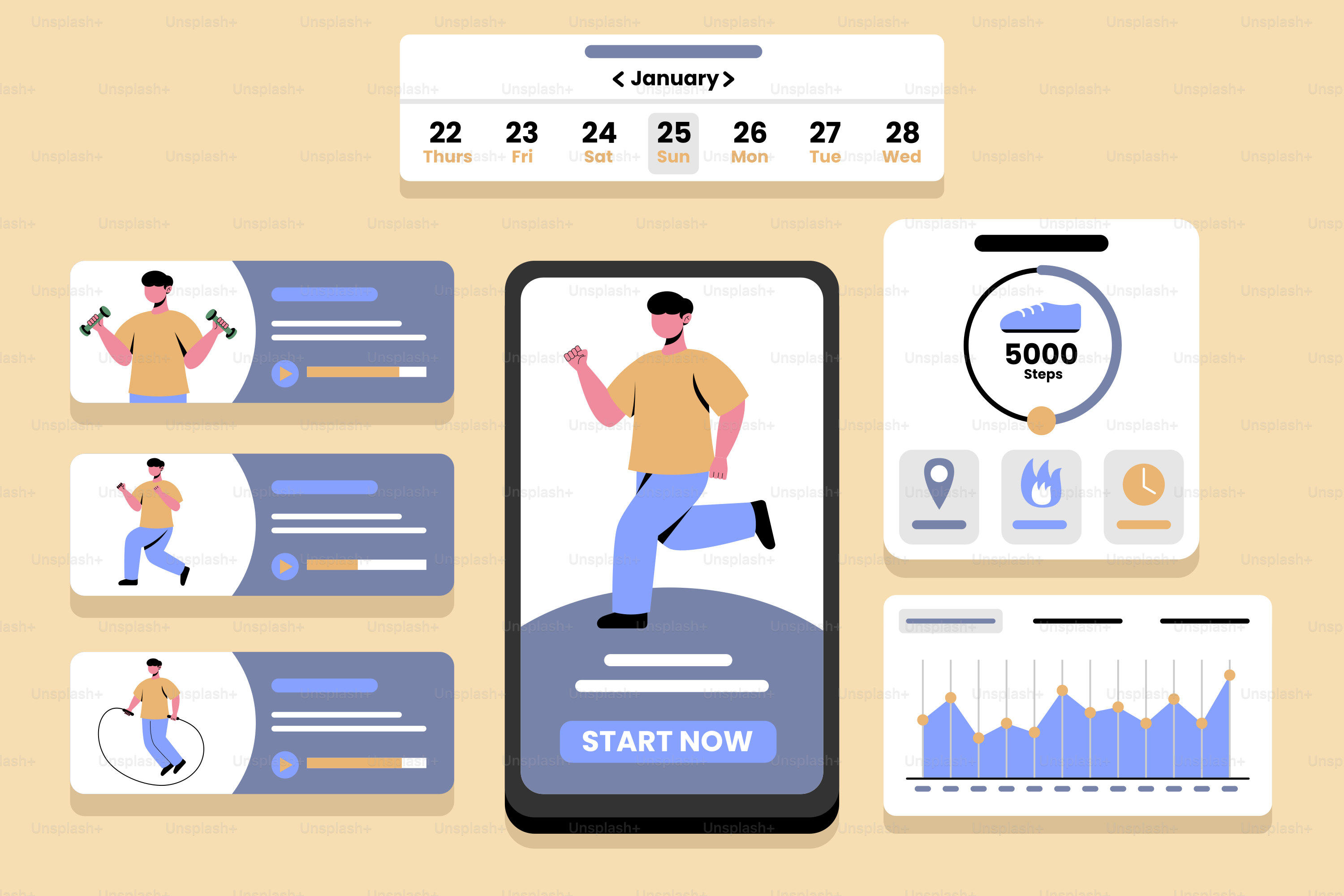 A man is running on a smartphone screen