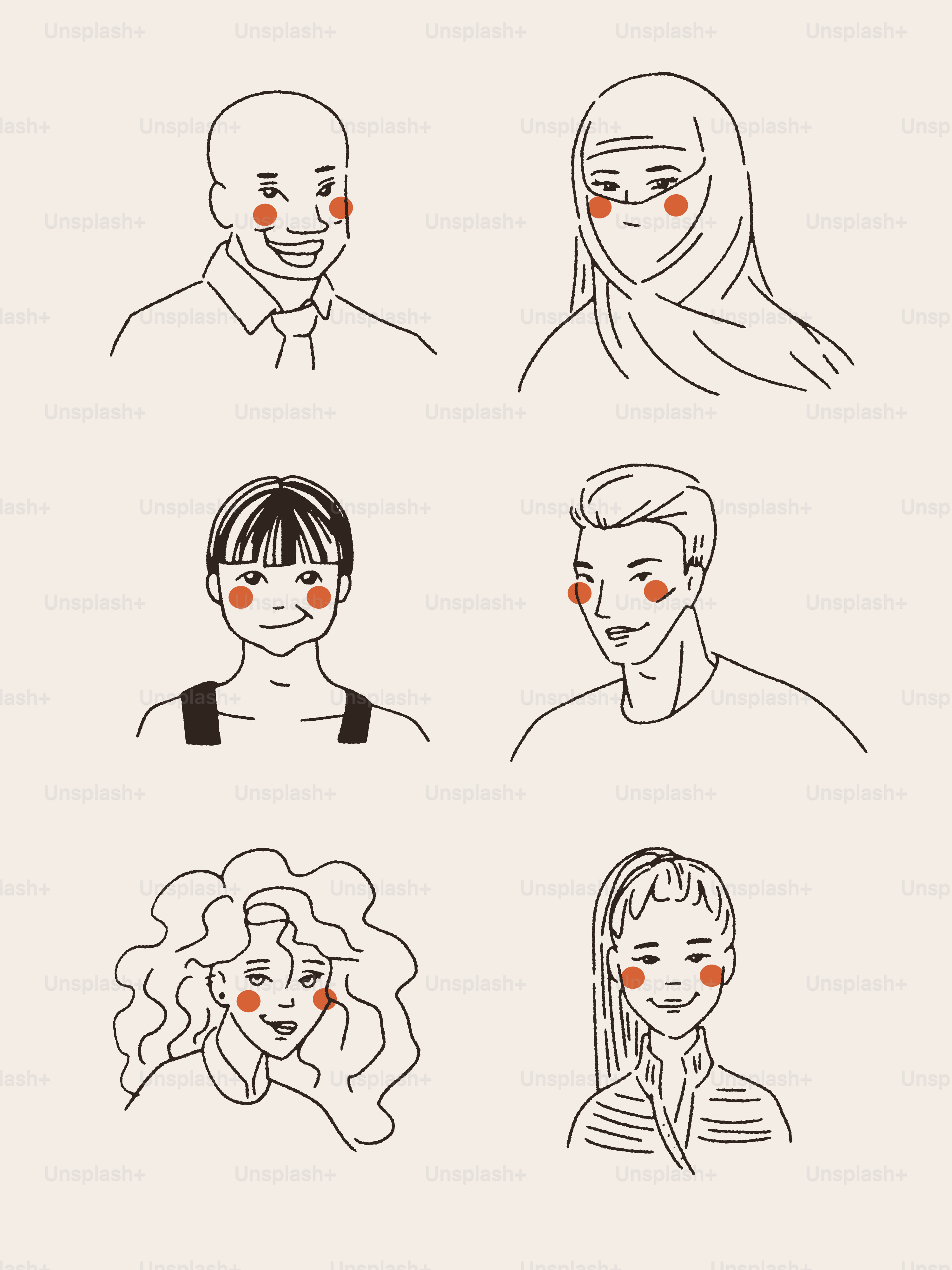 A group of people with different facial expressions