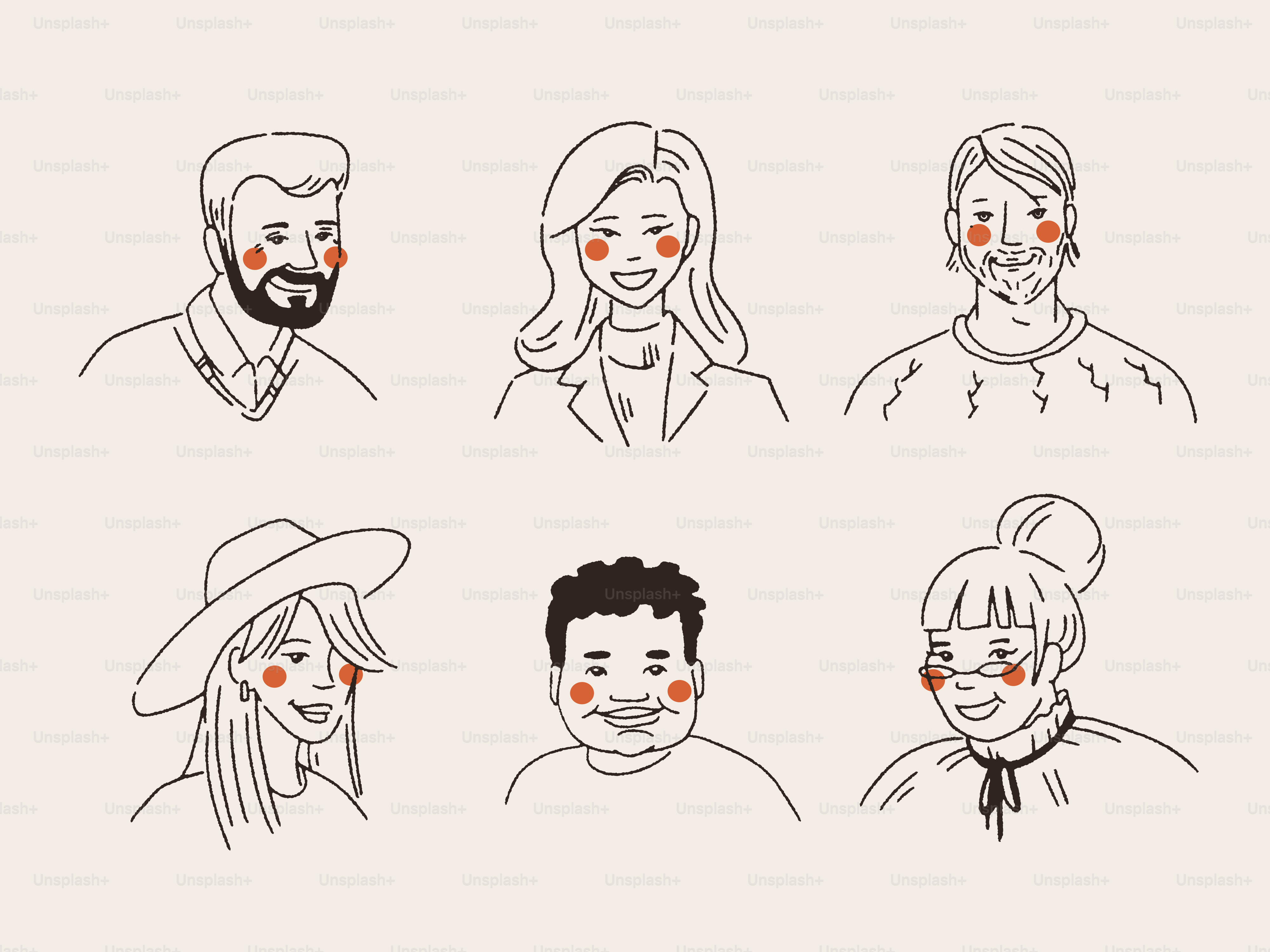 A group of people with different facial expressions