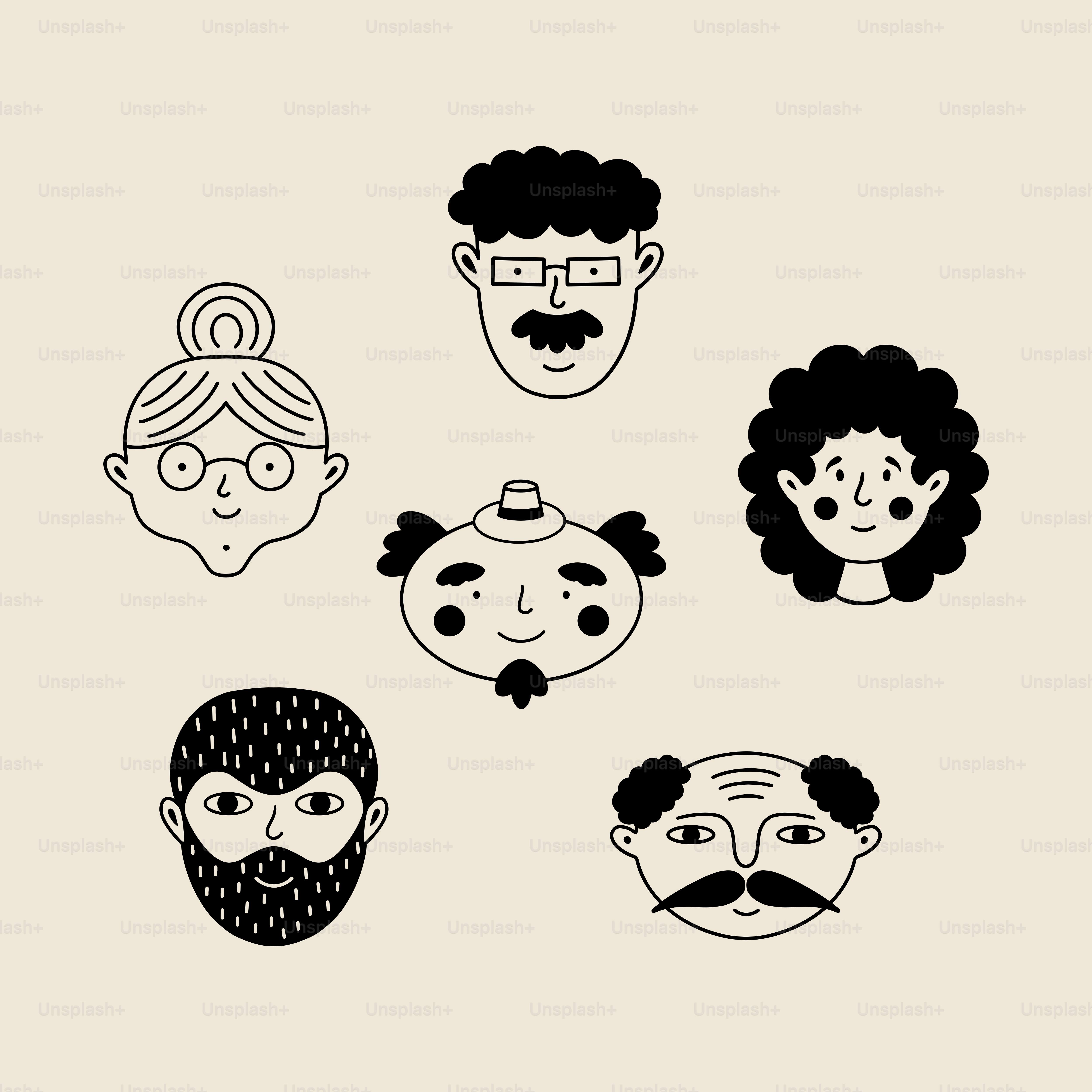 A group of people with different facial expressions