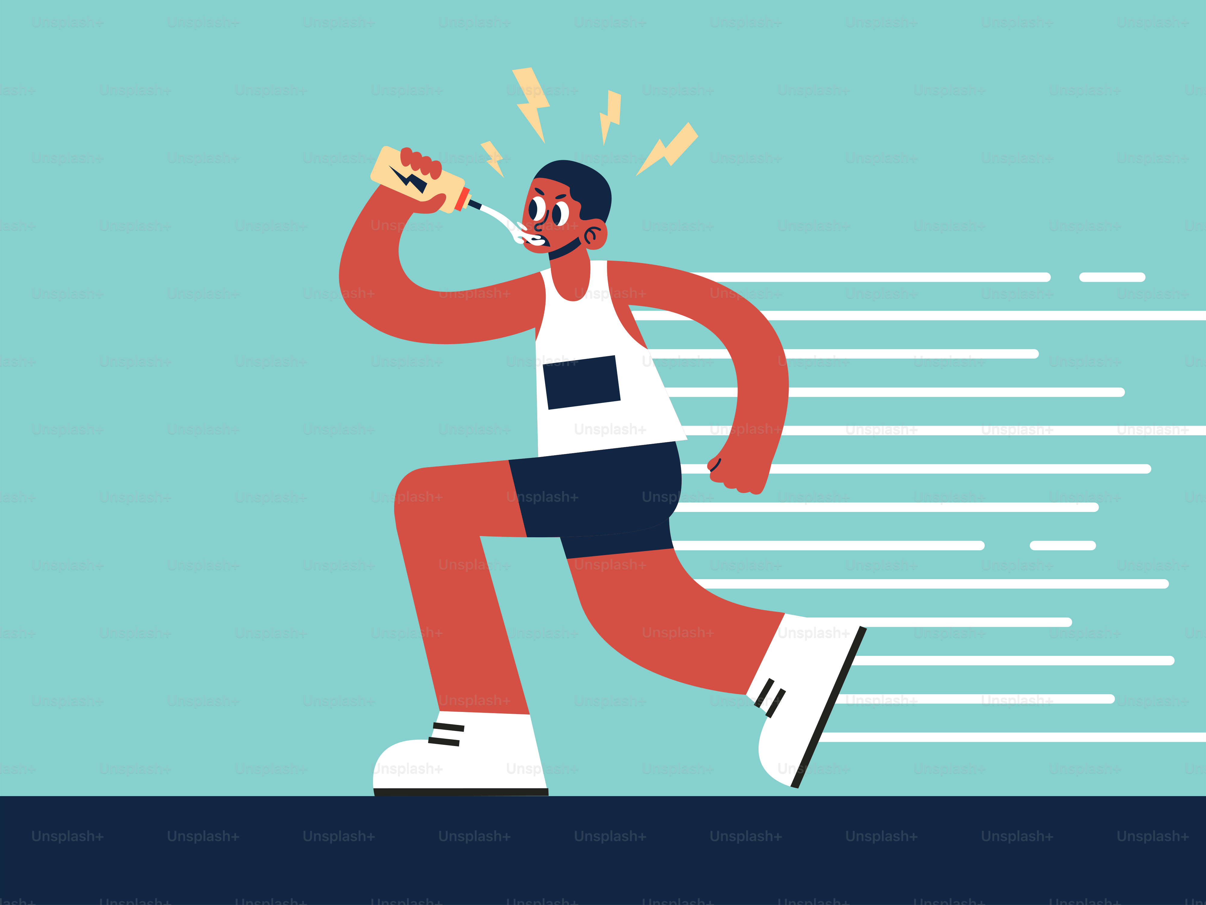 A man is running with a pizza in his hand