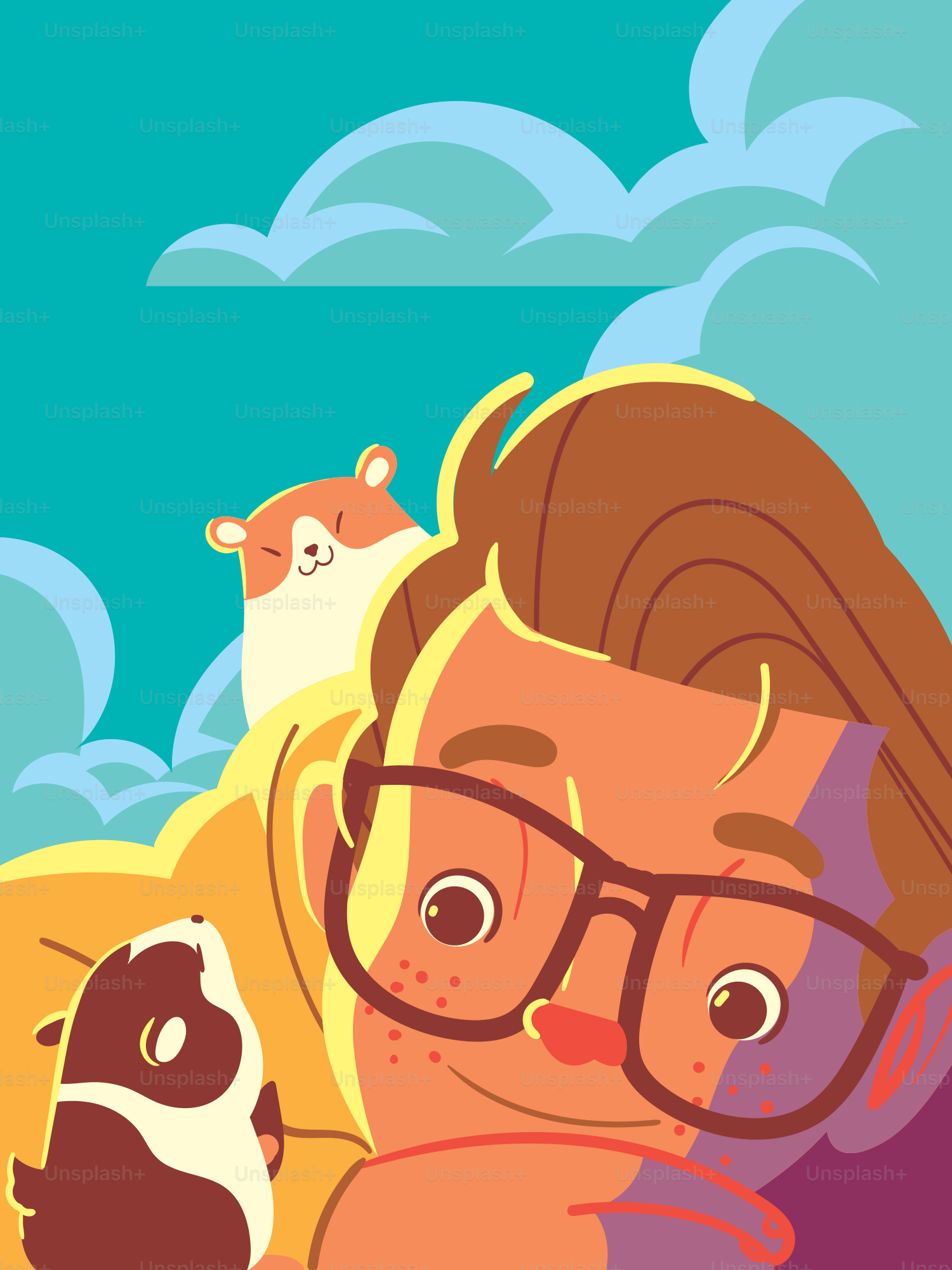 A man laying on top of a bed next to a dog