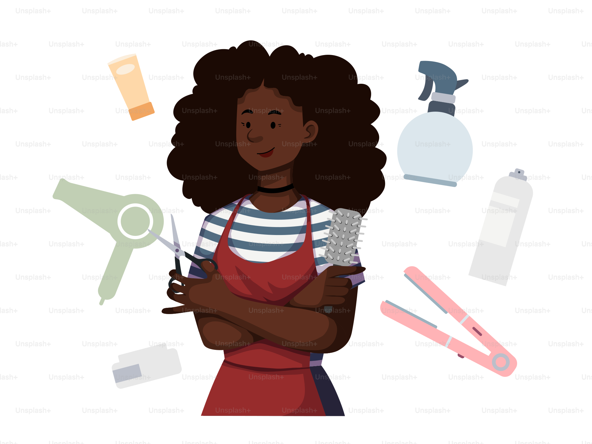 Eine Frau, die einen Föhn in den Händen hält