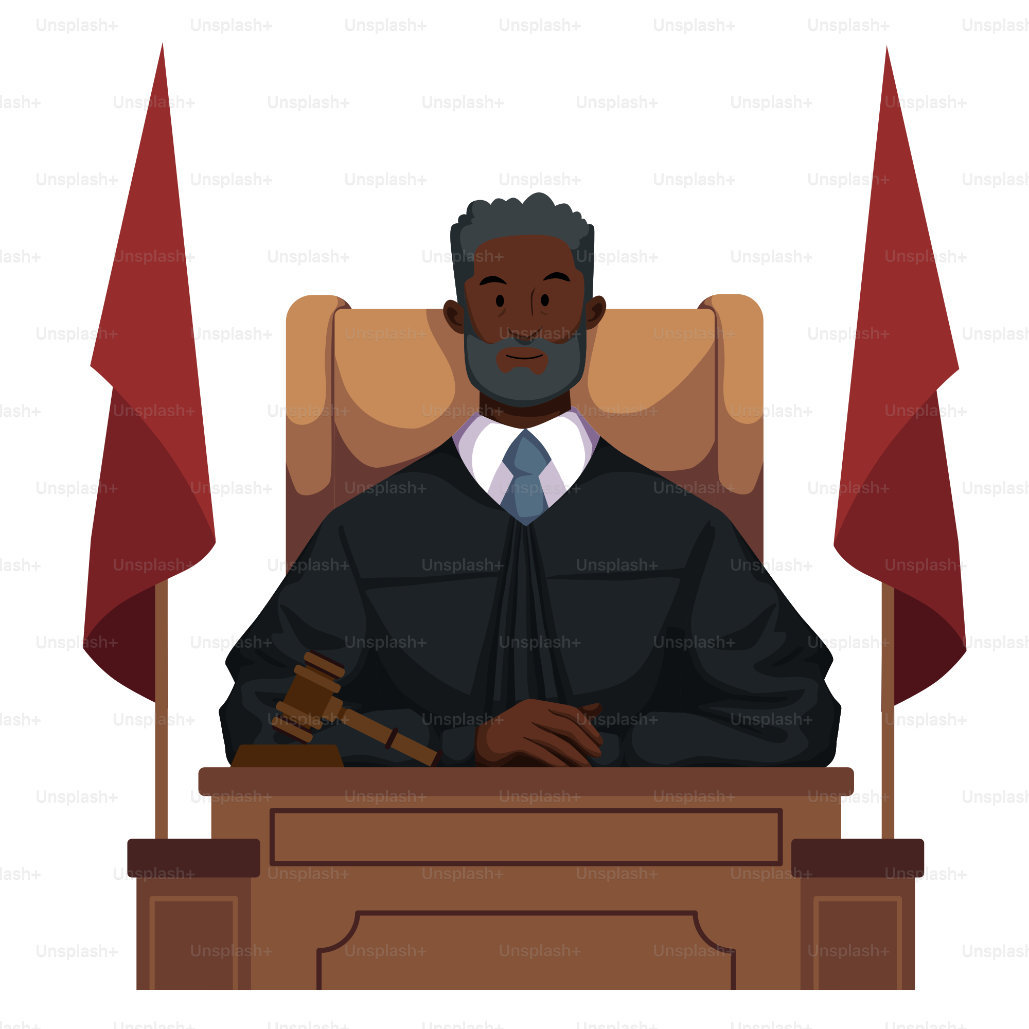 A man sitting in a judge's chair with a hammer in his hand