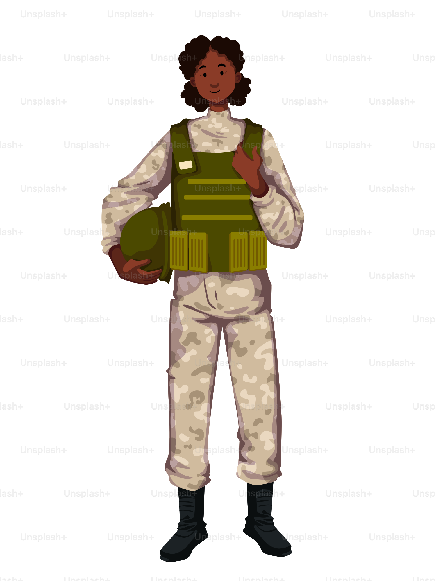 A person in a military uniform holding something