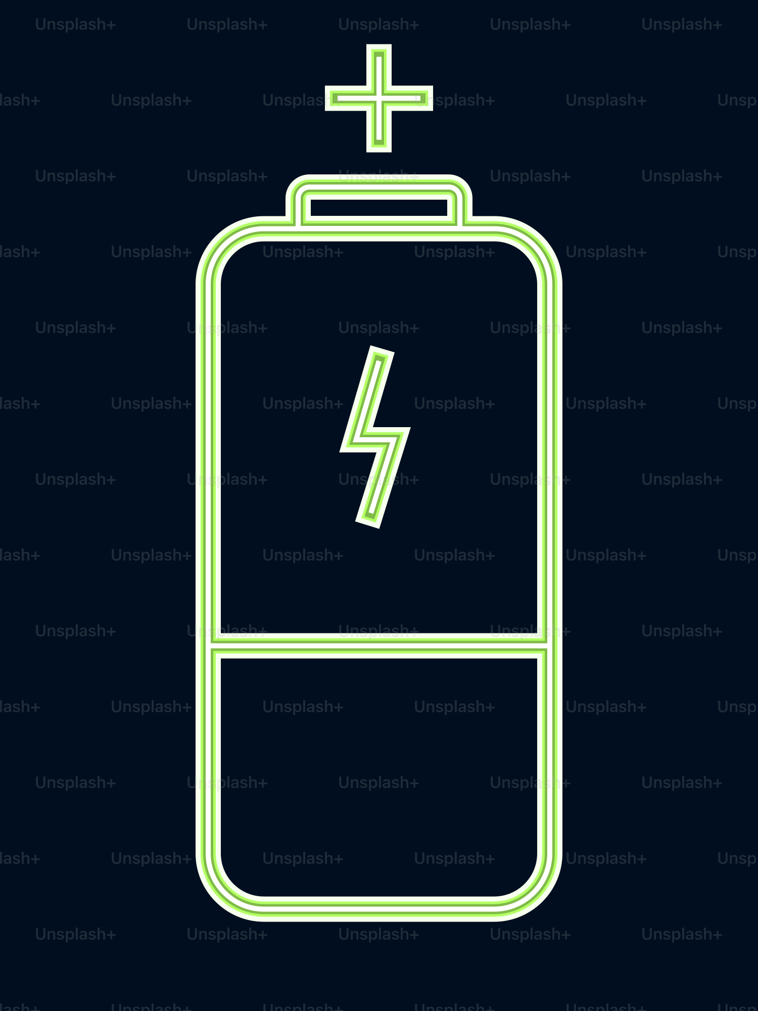 Une pile avec un symbole de foudre dessus