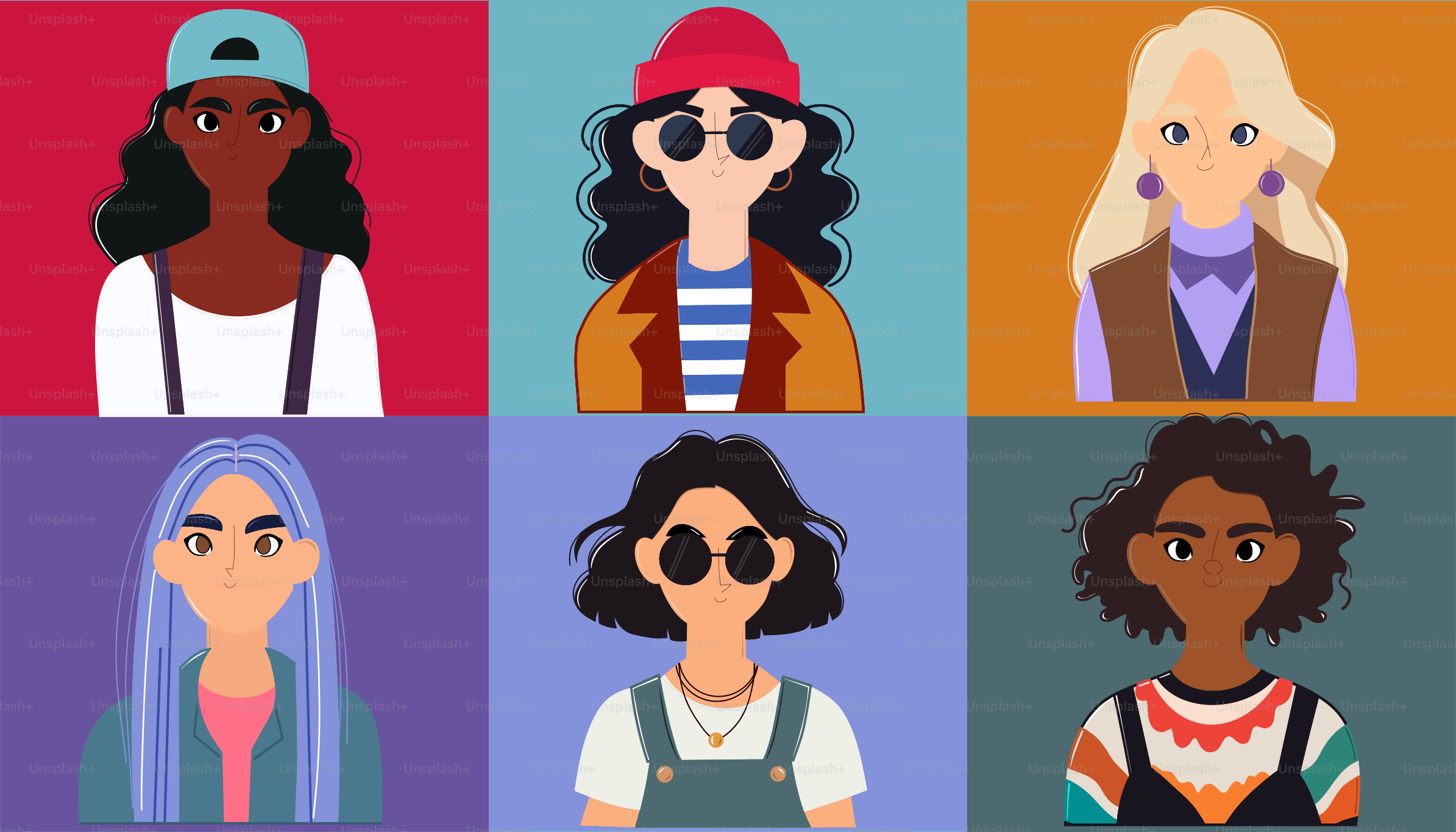 Un gruppo di persone con espressioni facciali diverse