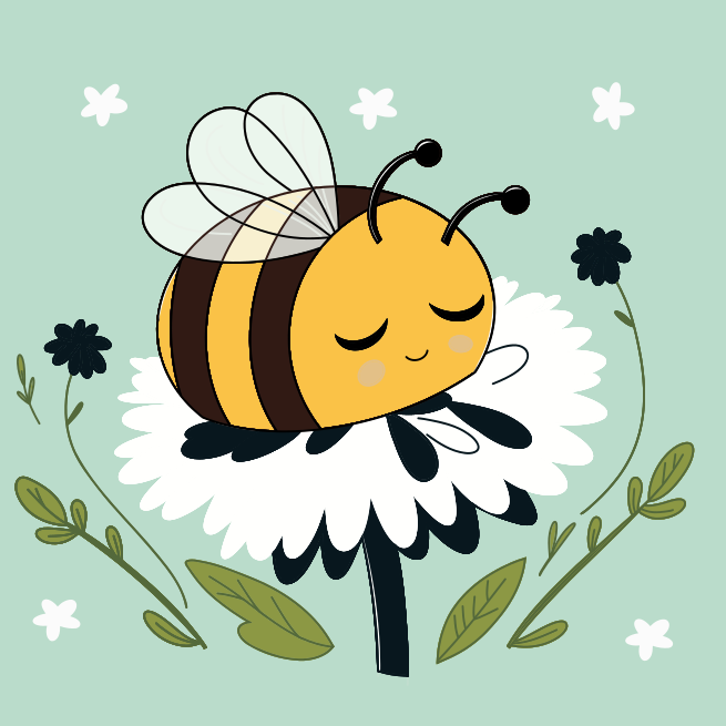 A bee sleeping on top of a flower