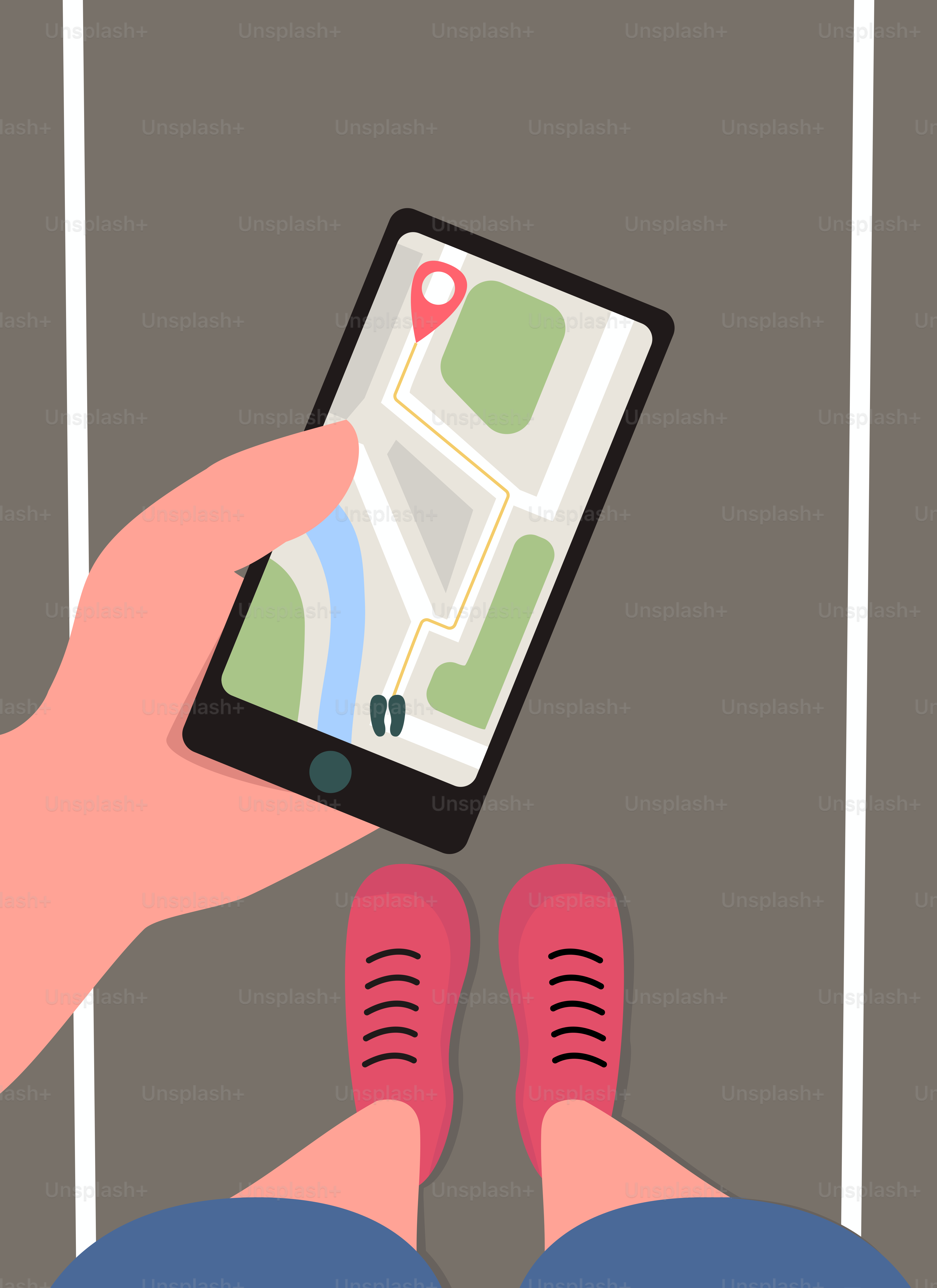 Eine Person benutzt eine GPS-App auf ihrem Handy