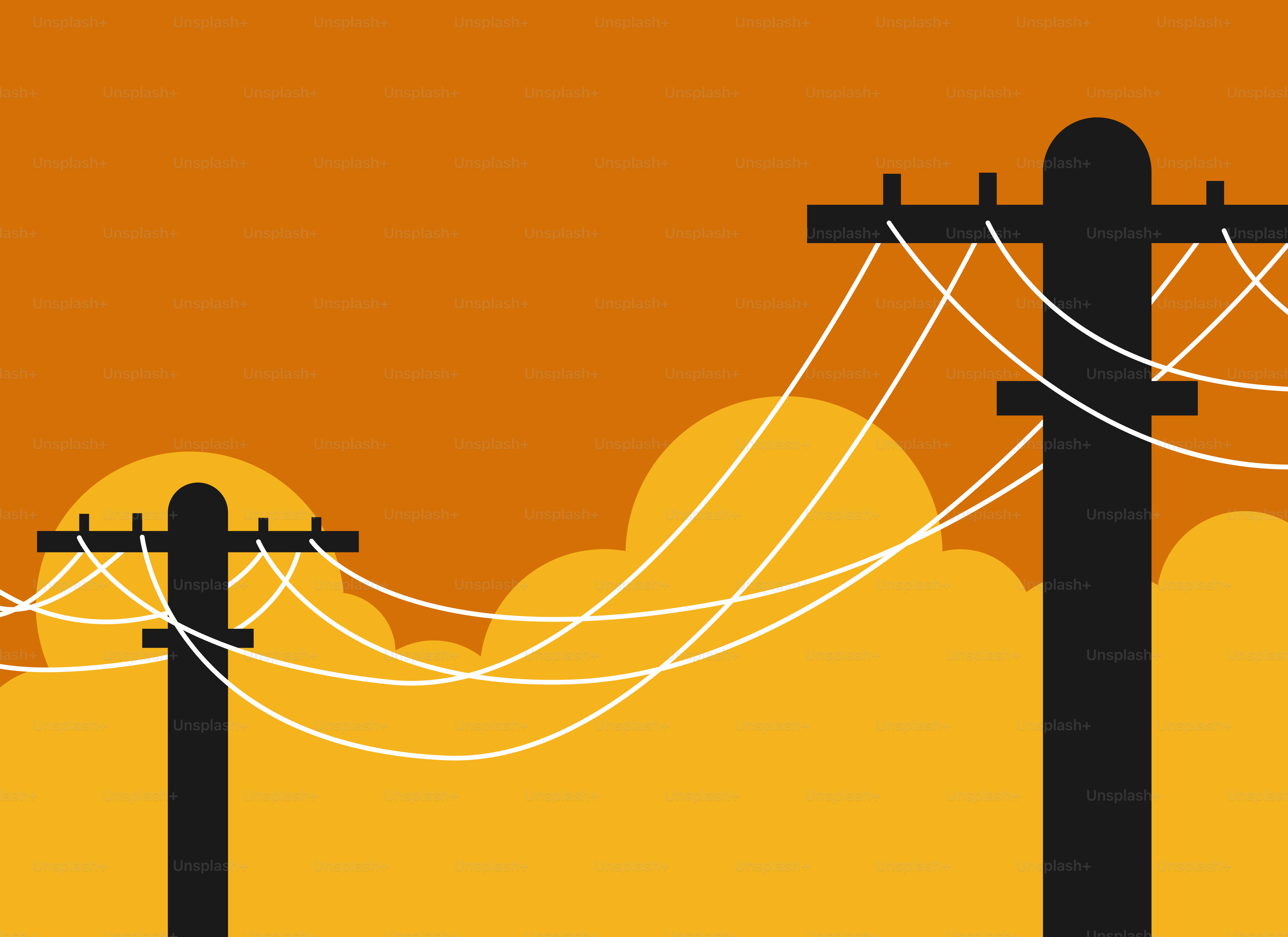 A couple of power poles sitting next to each other