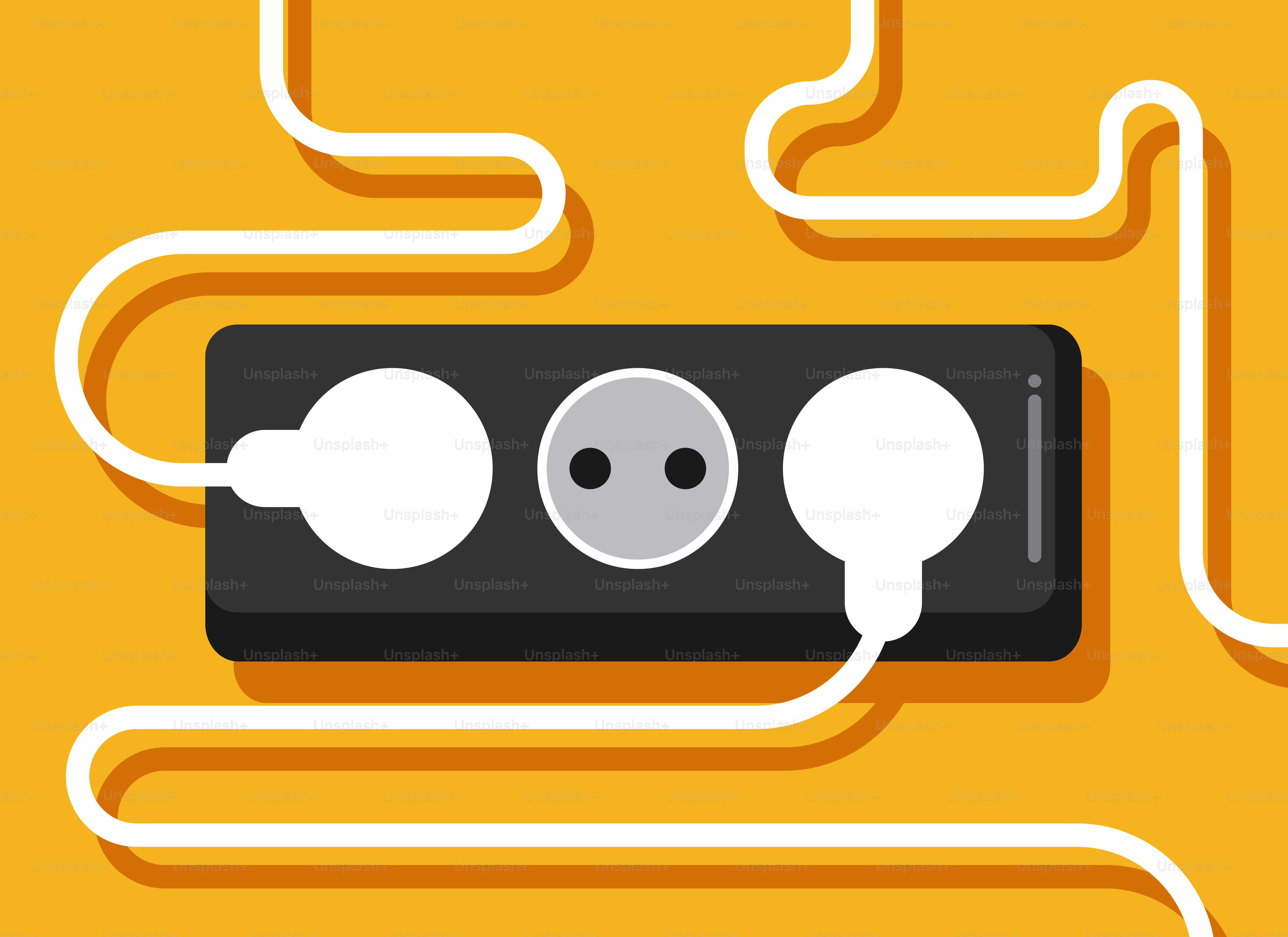 An electrical outlet with two plugs connected to it