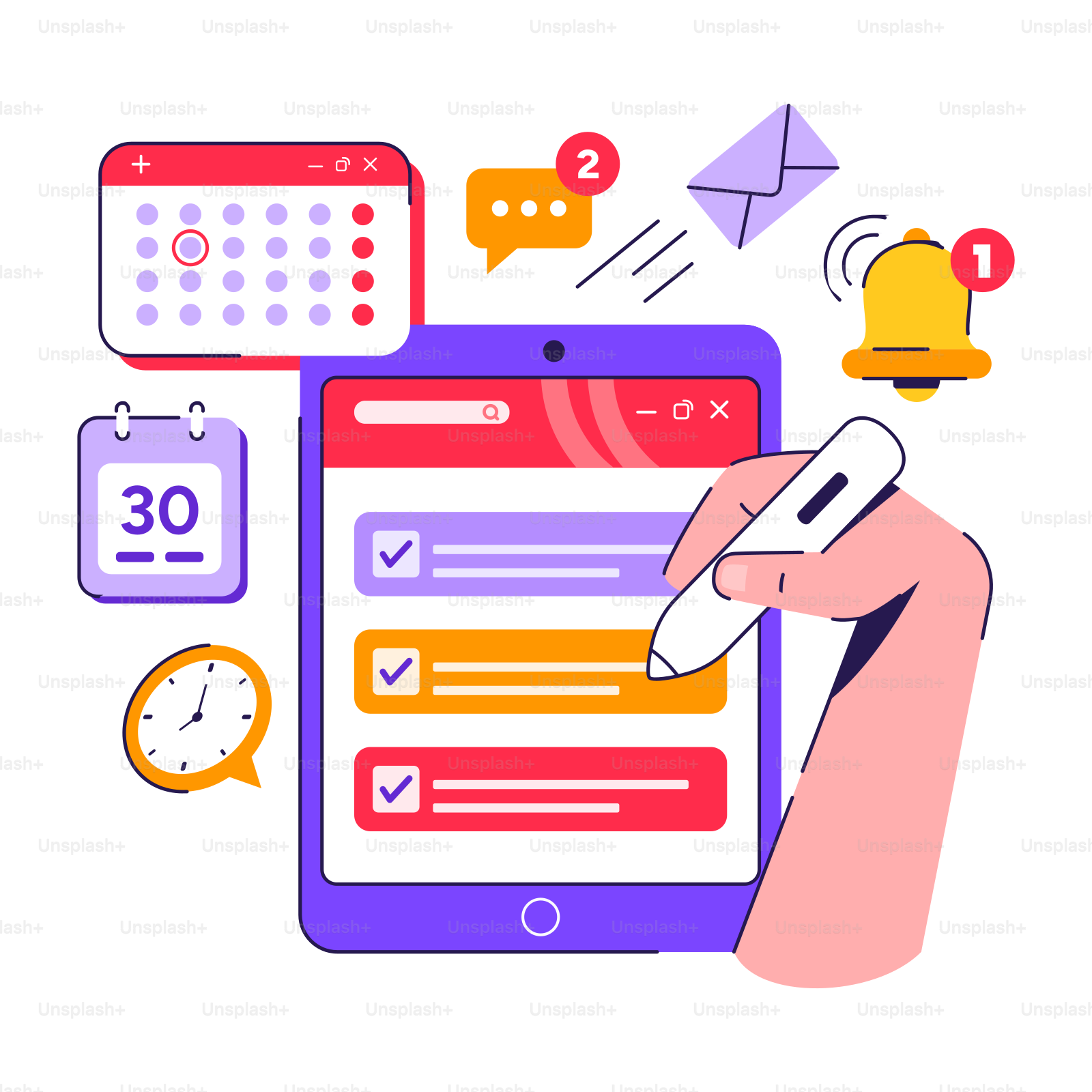 A hand holding a mouse next to a tablet