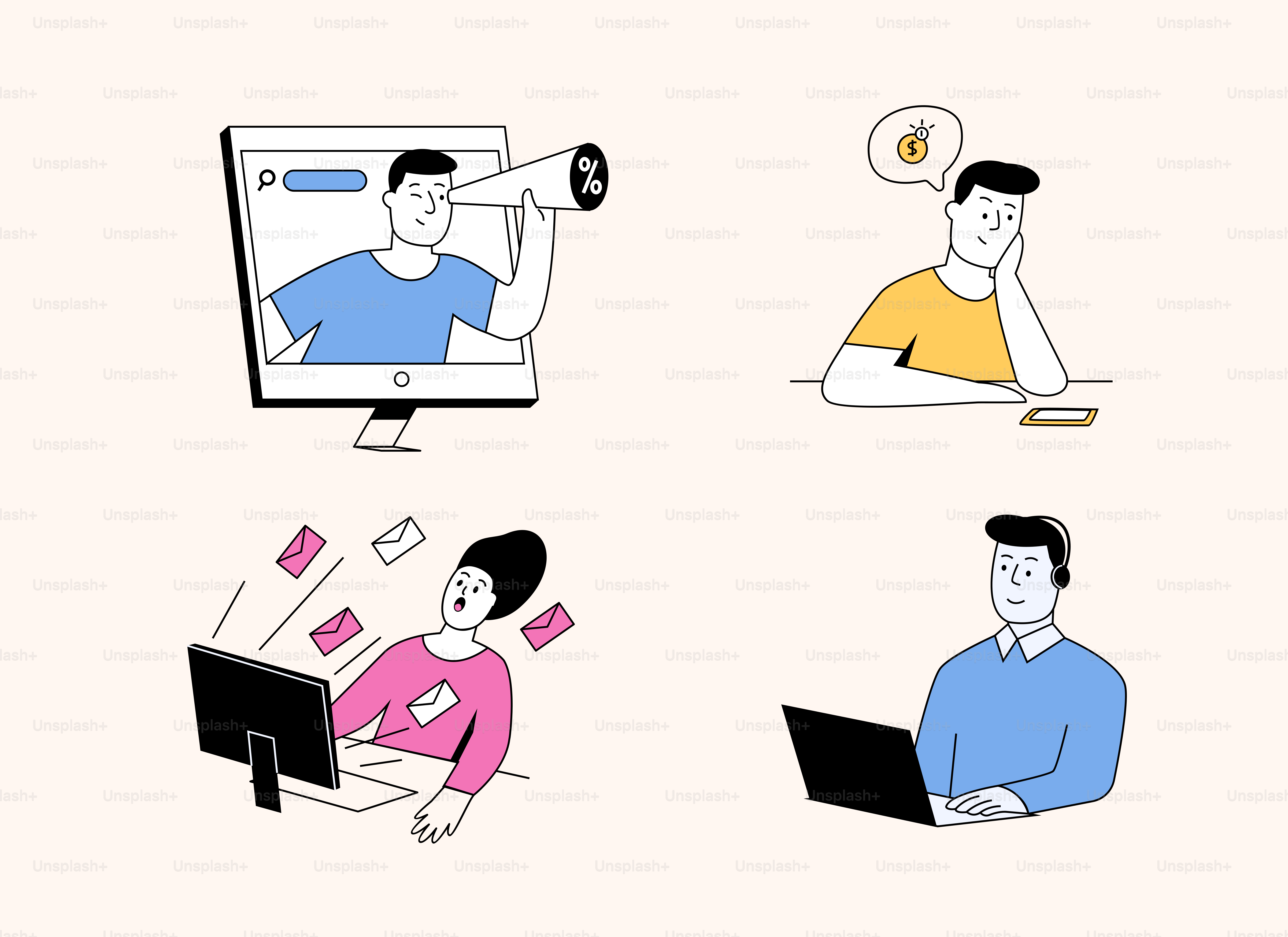 A group of people sitting in front of laptops