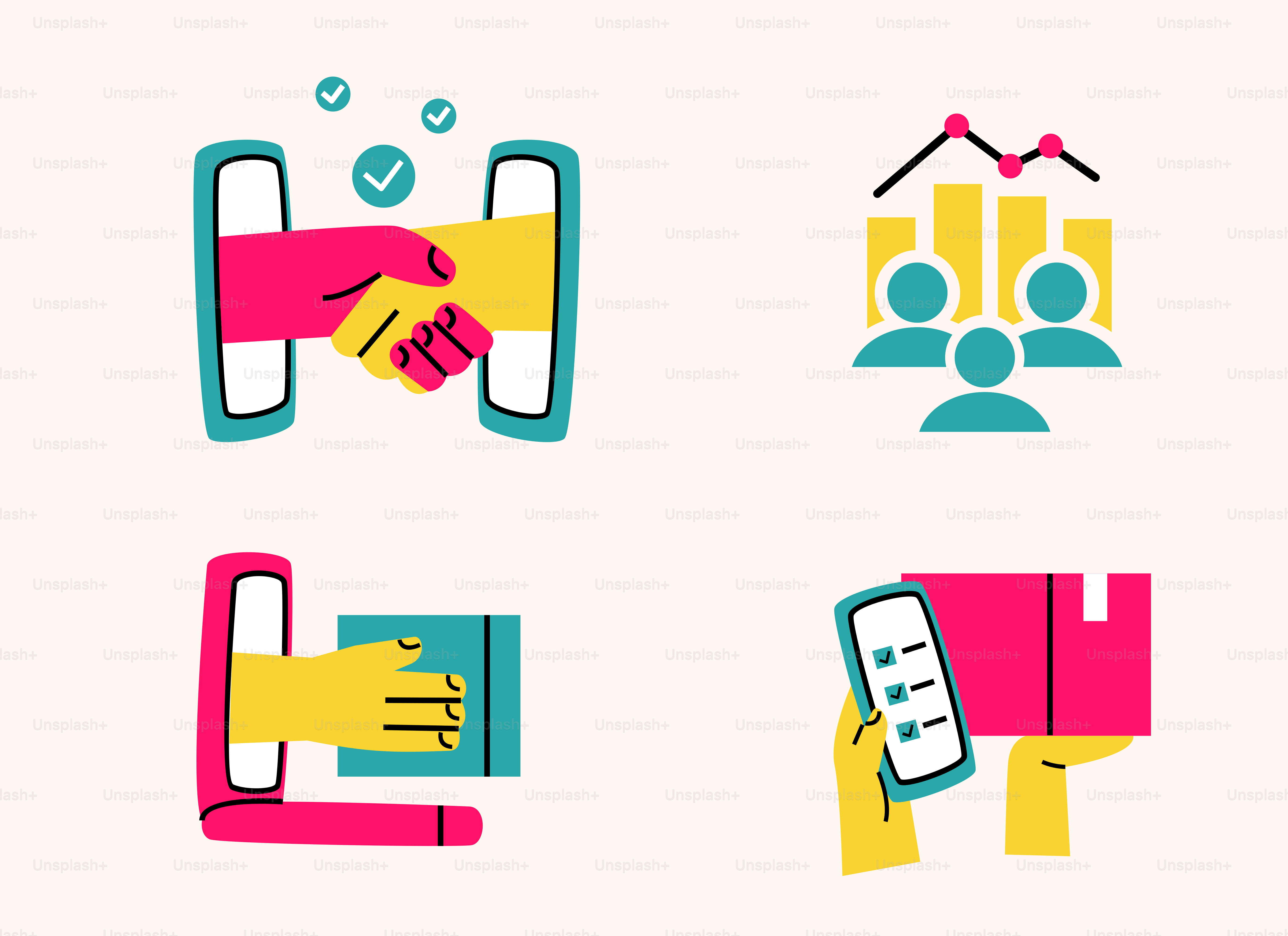 A group of people shaking hands over a table