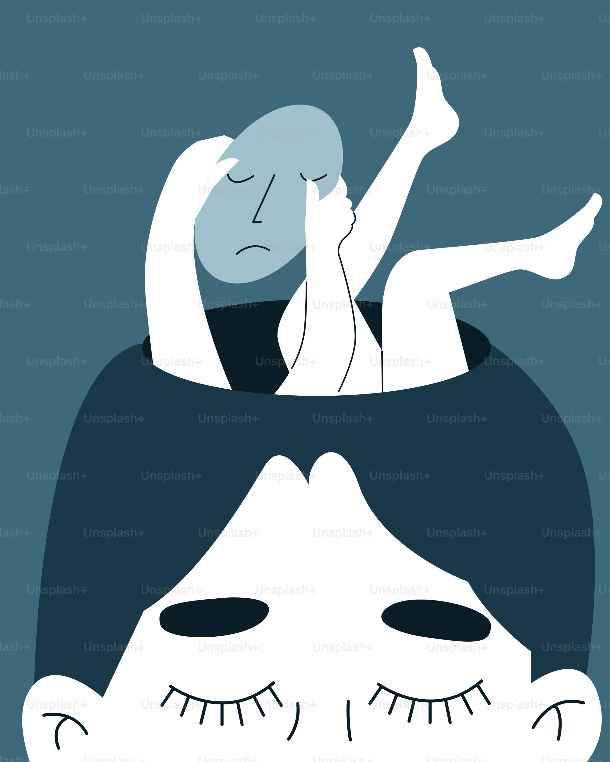 A woman sitting on top of a man's head