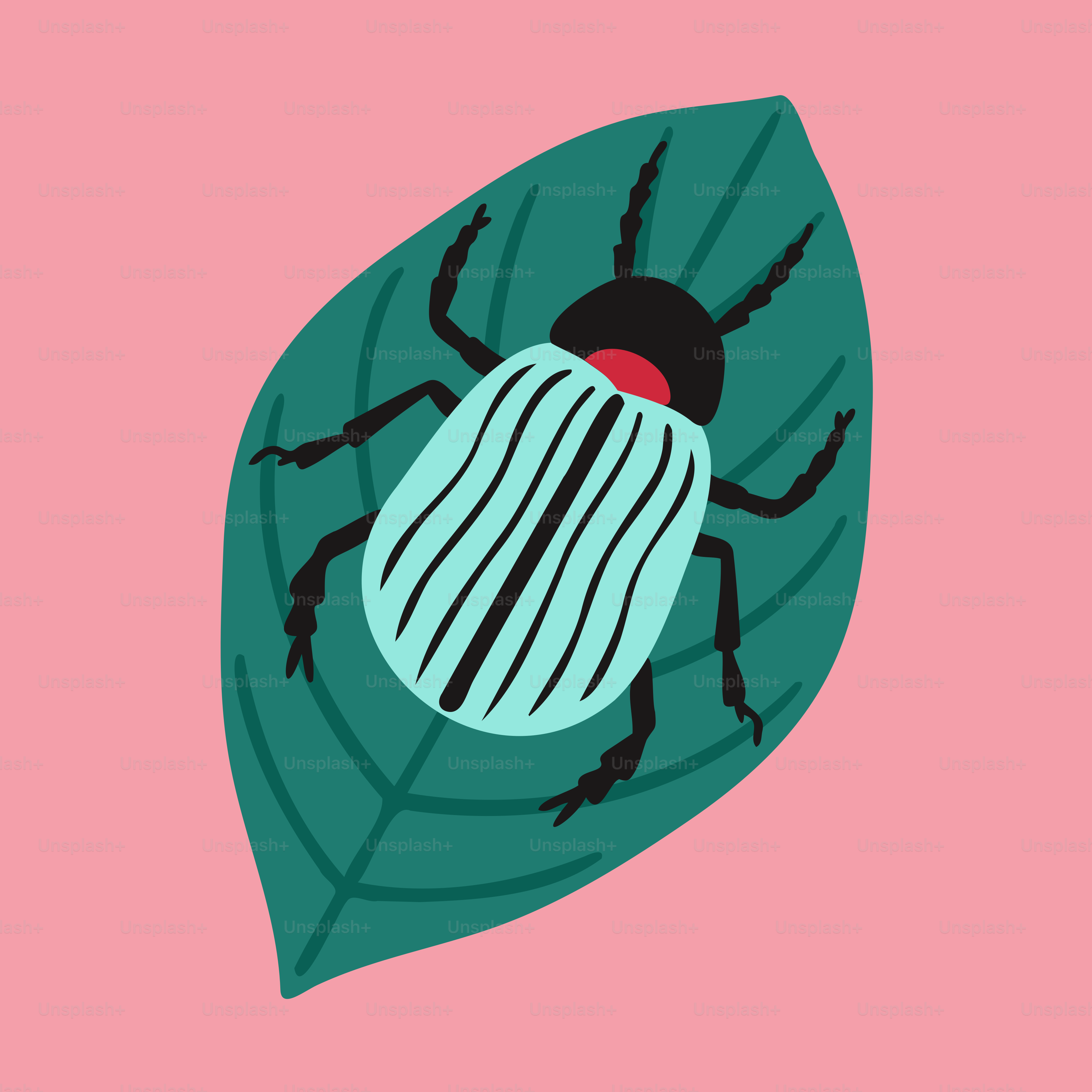 A bug sitting on top of a green leaf