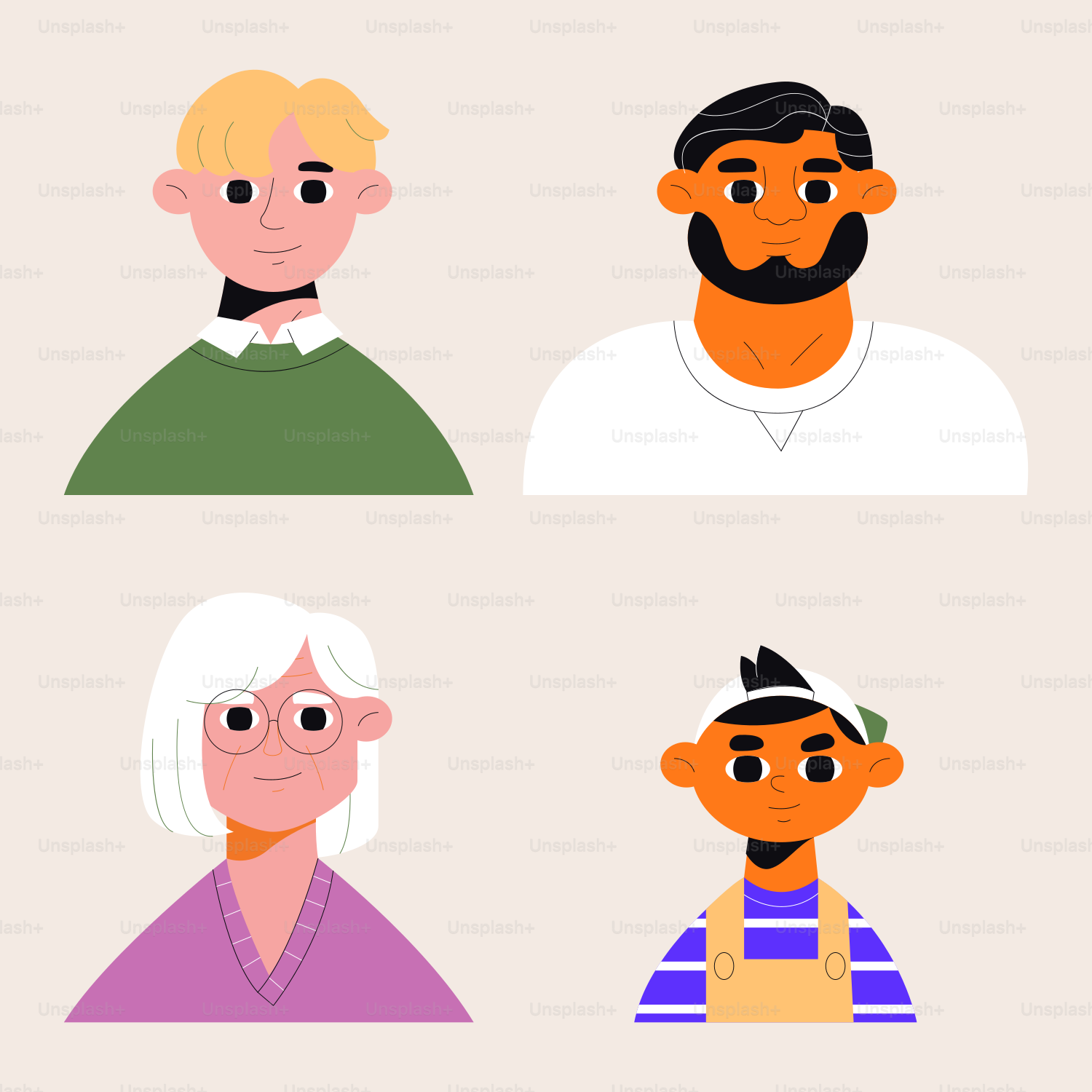 A group of people with different facial expressions