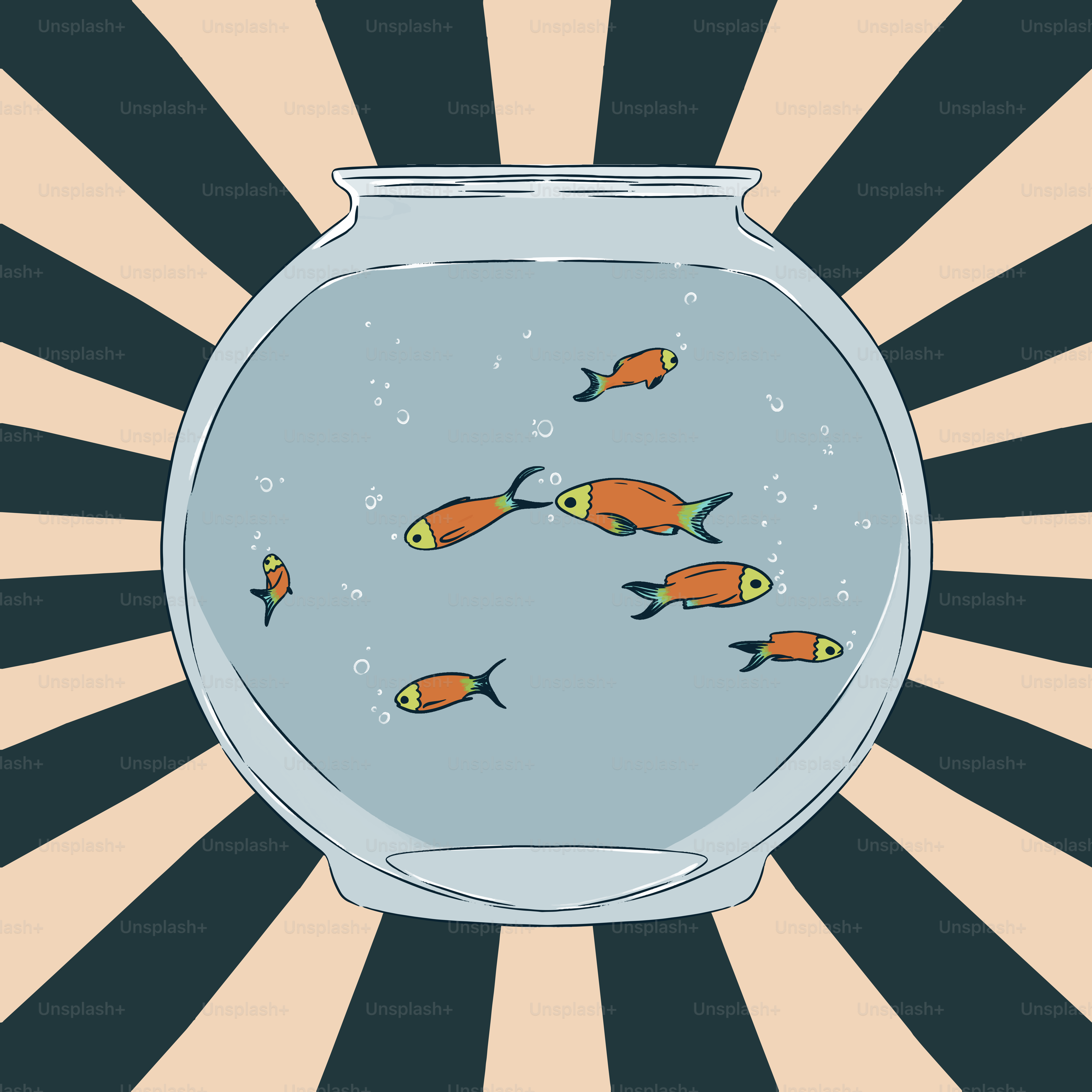 A fish bowl with goldfish swimming in it